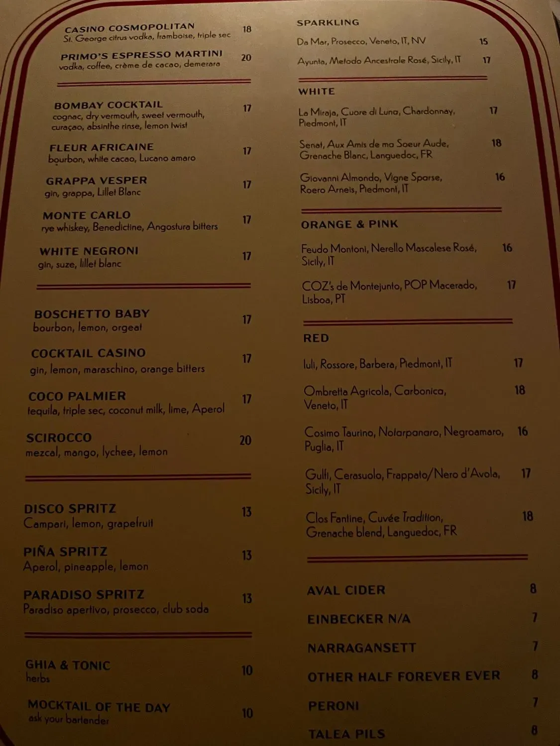 Menu 2