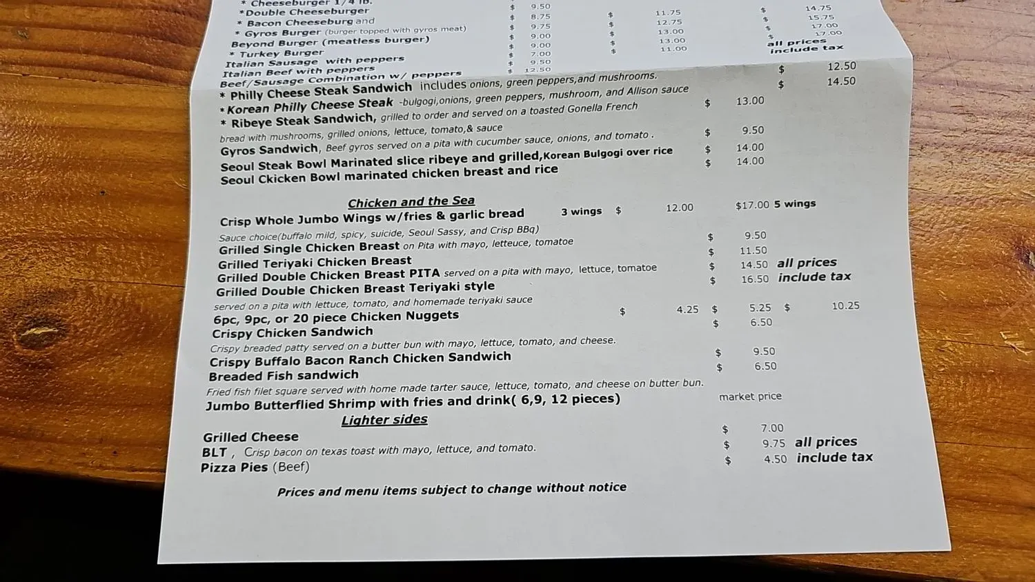 Menu 5