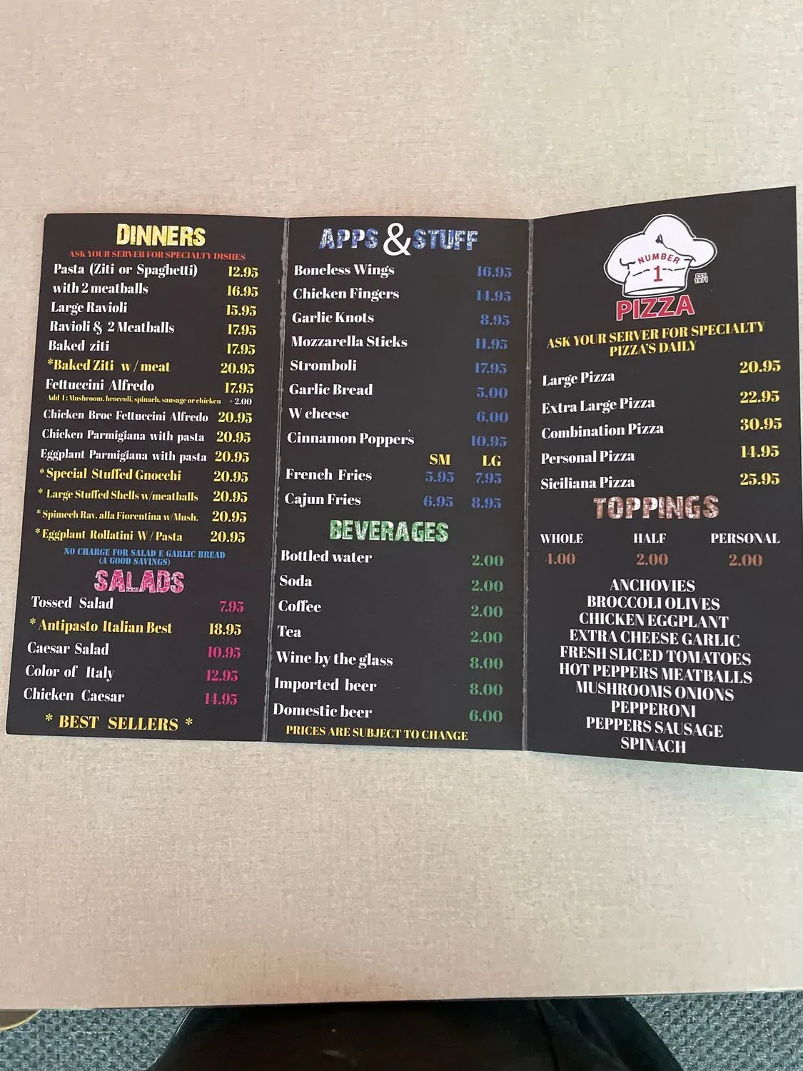 Menu 1