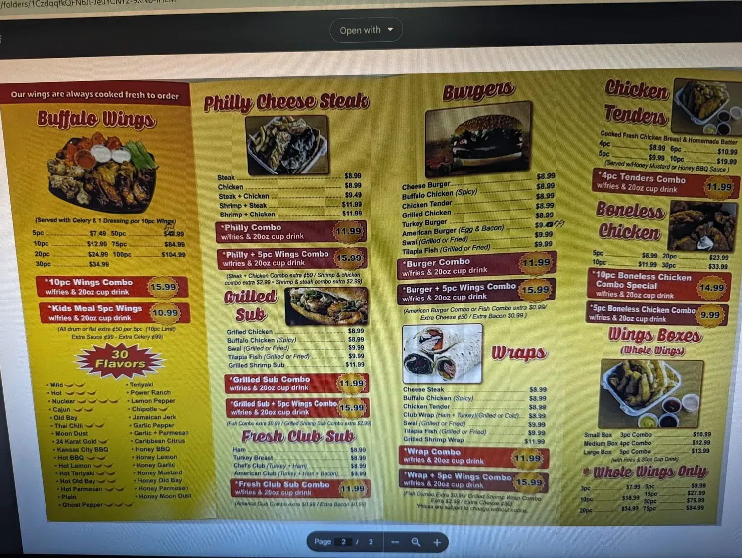 Menu 2