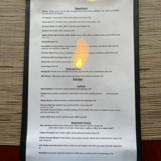 Waterford's family Restaurant Menu Dedham, MA Checkle