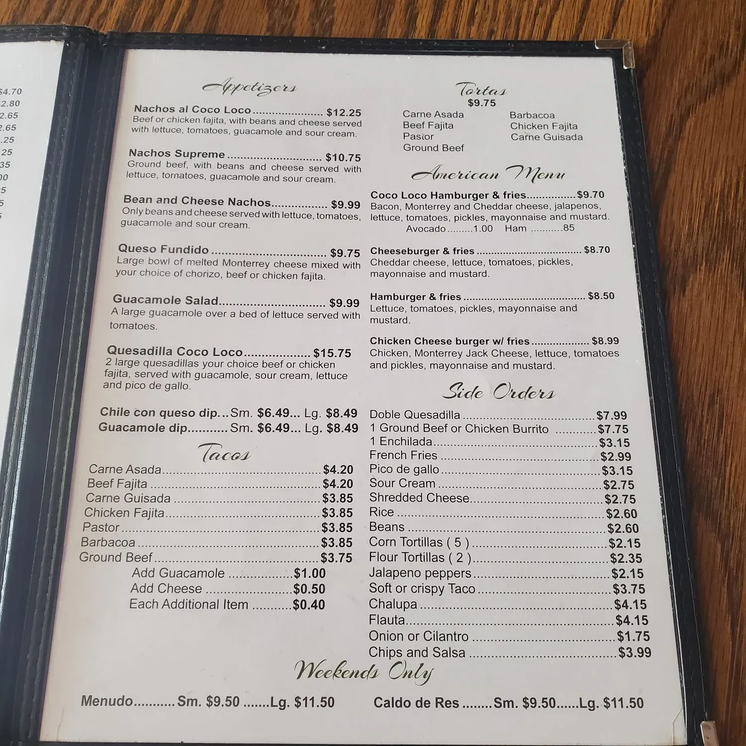 Menu 1