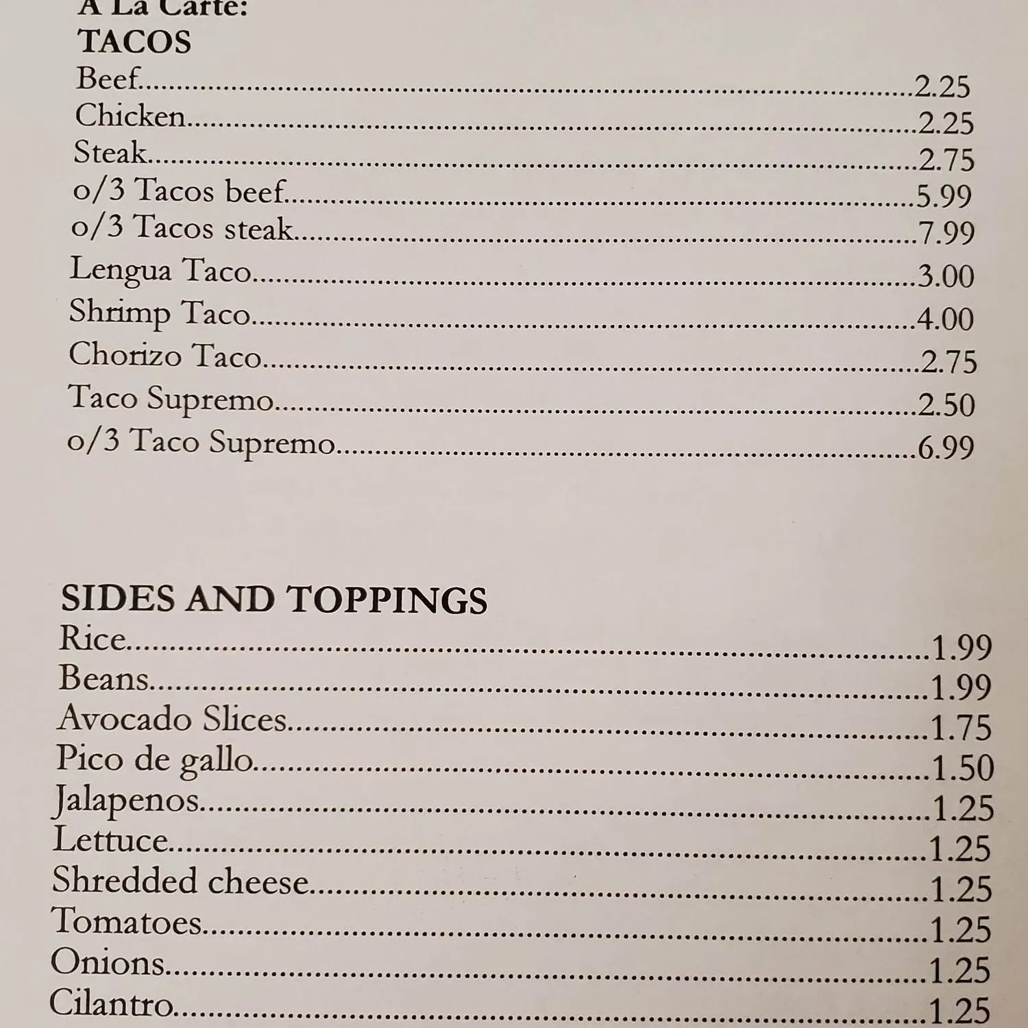 Menu 1