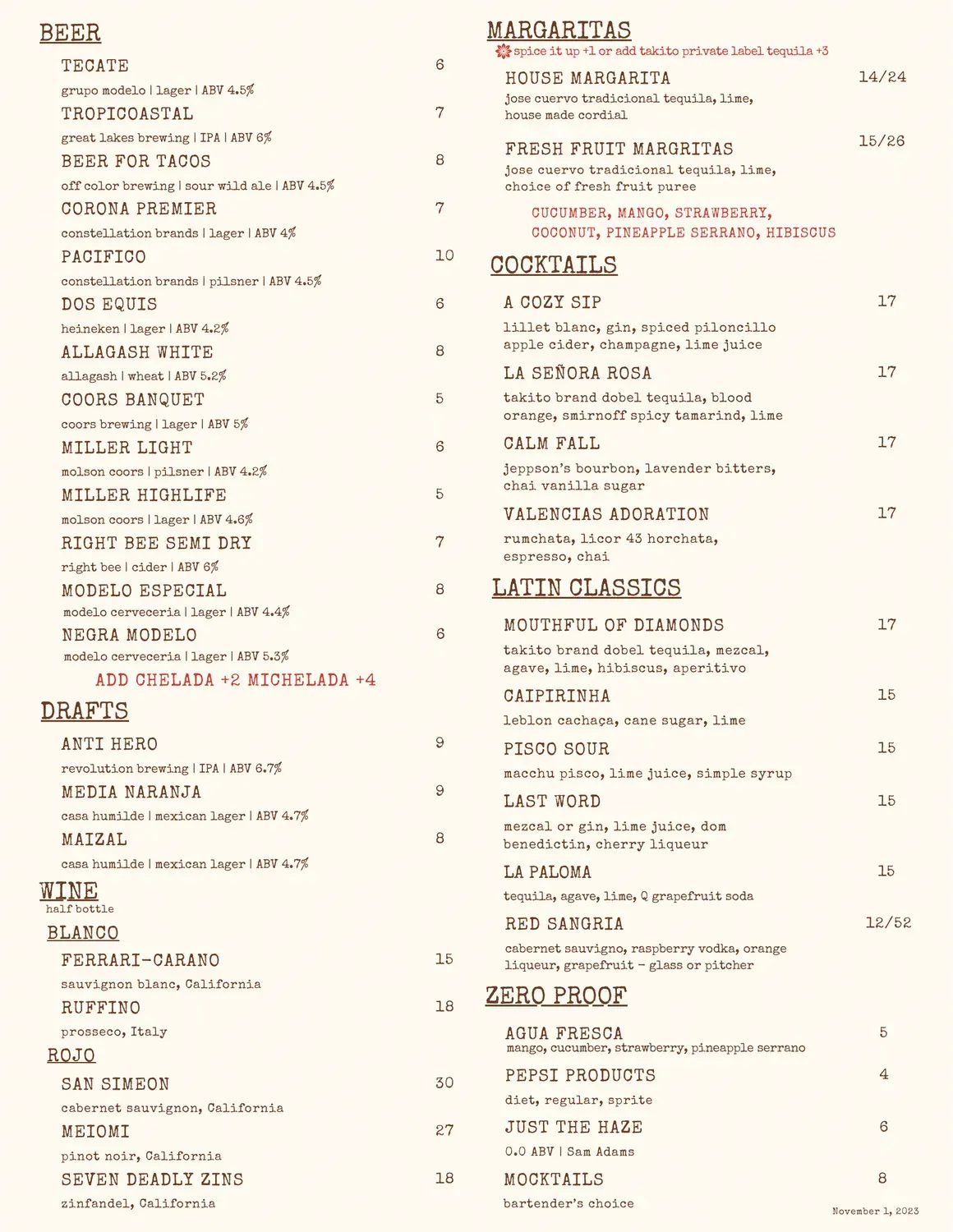 Menu 1