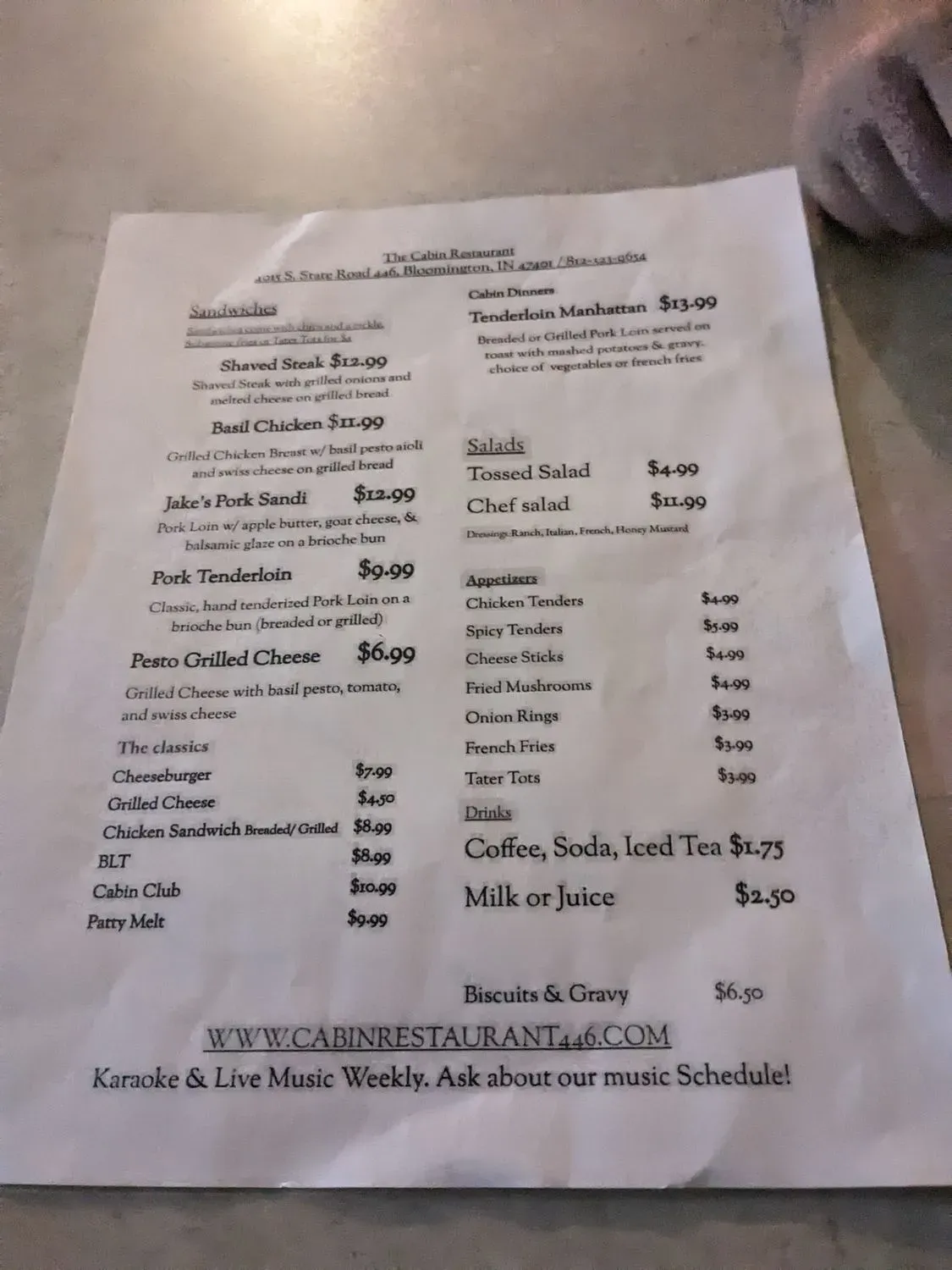 Menu 5