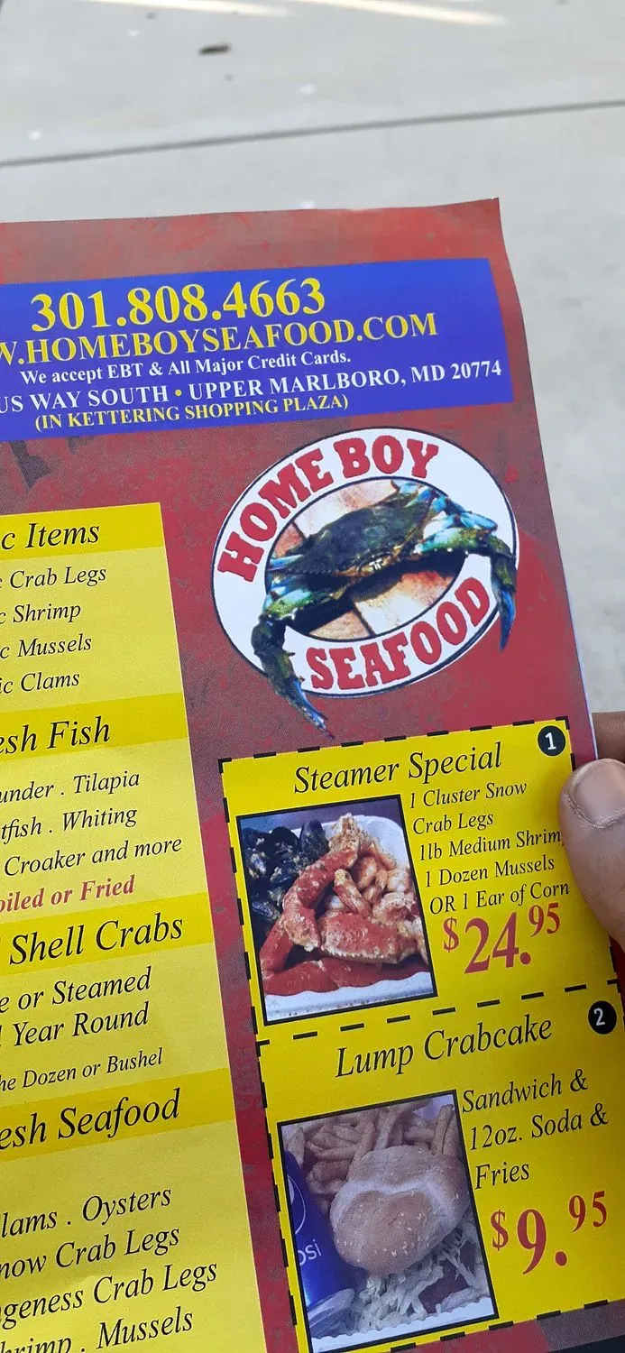 Homeboy Seafood Menu - Updated November 2025