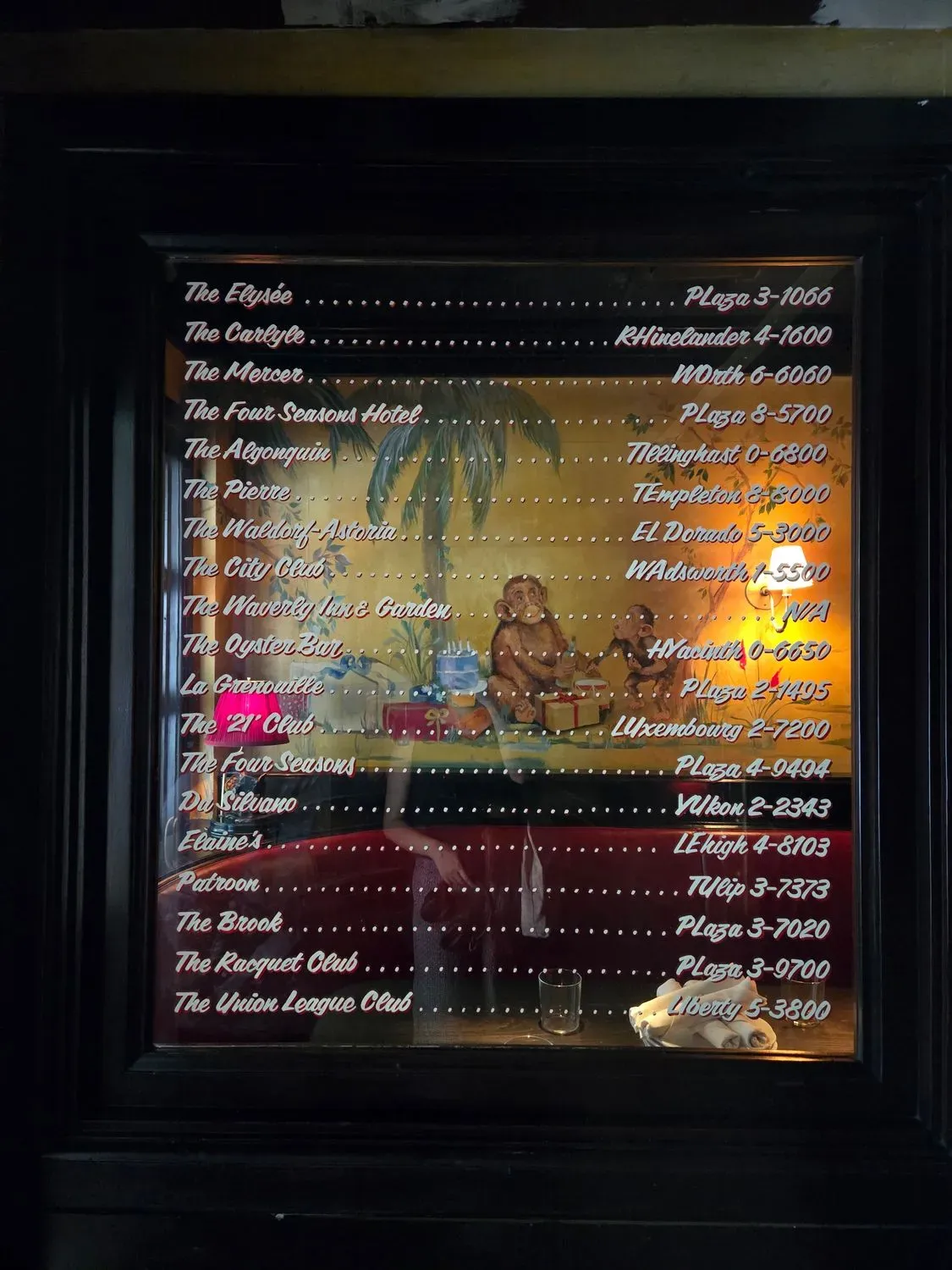 Monkey Bar Menu - Updated November 2025