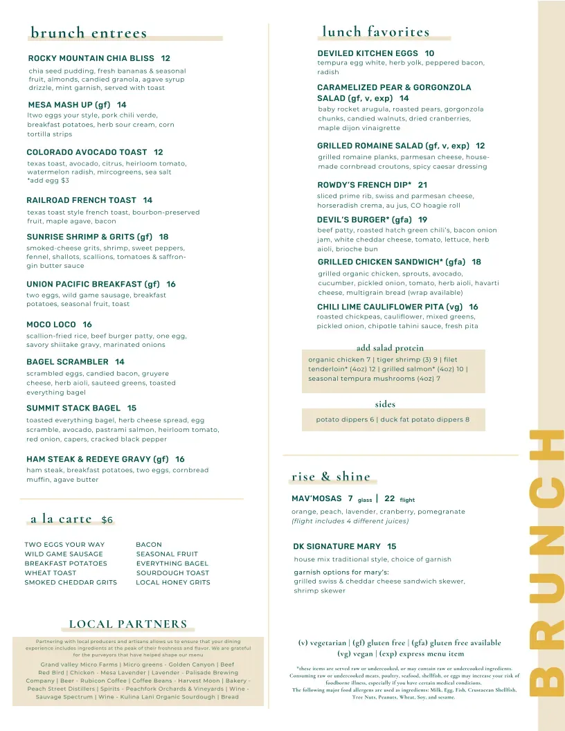 Devil's Kitchen Menu - Updated November 2025