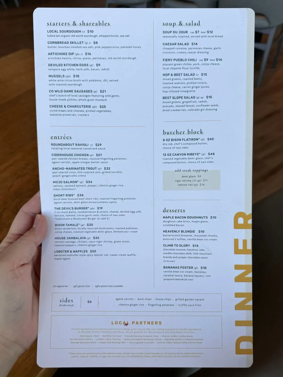 Devil's Kitchen Menu - Updated November 2025