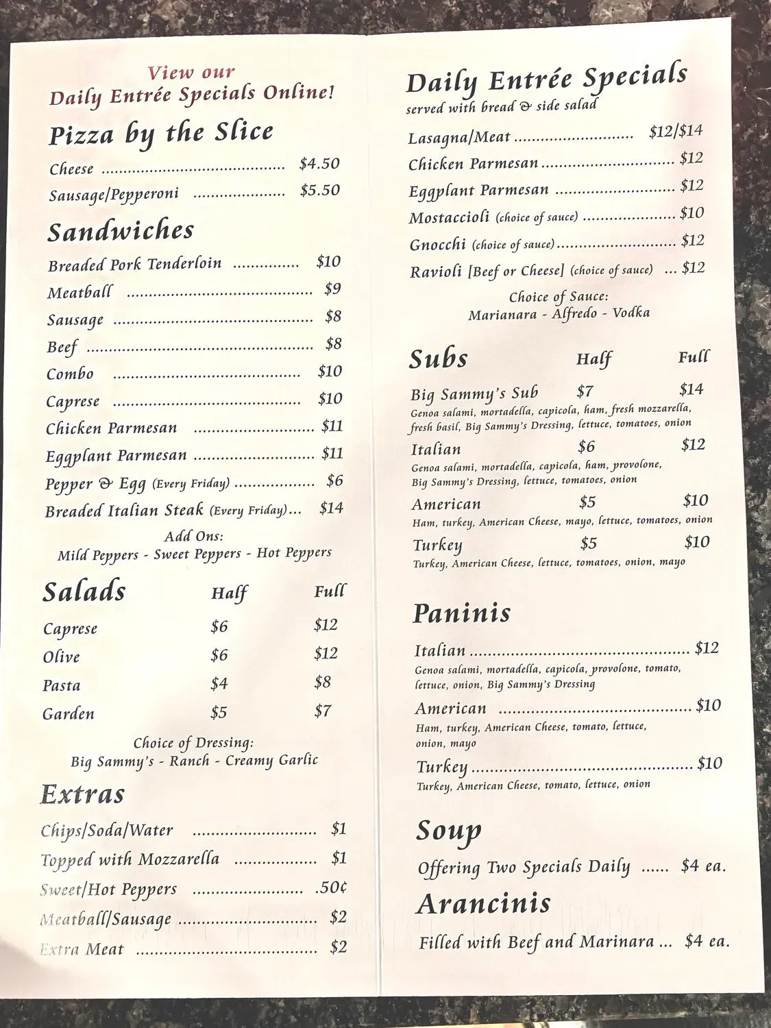 Menu 1