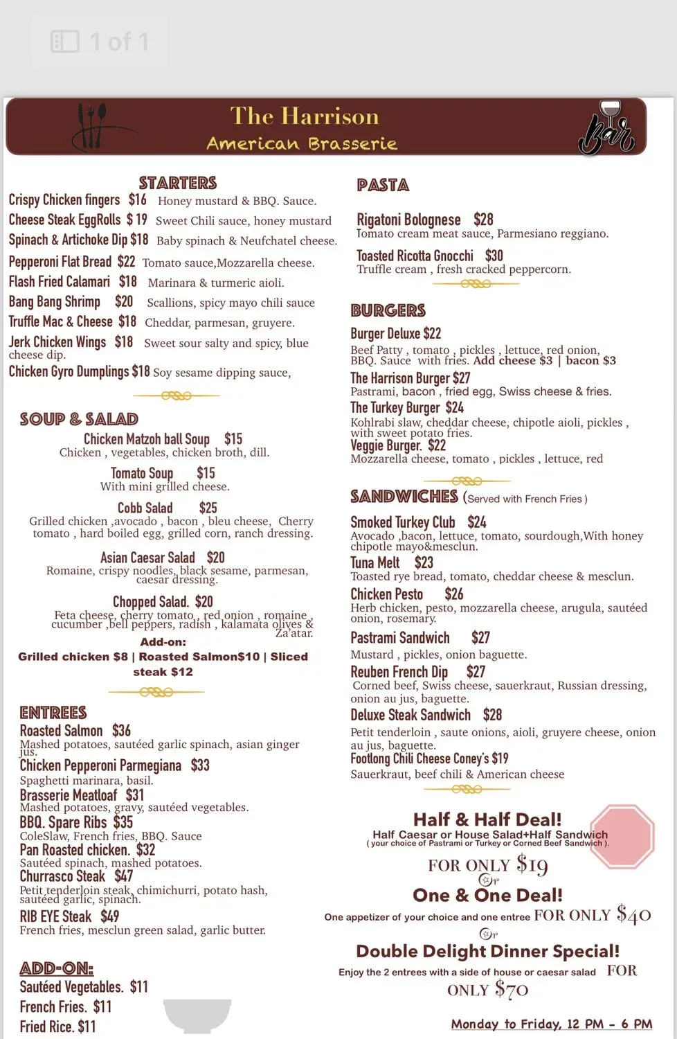 Menu 1