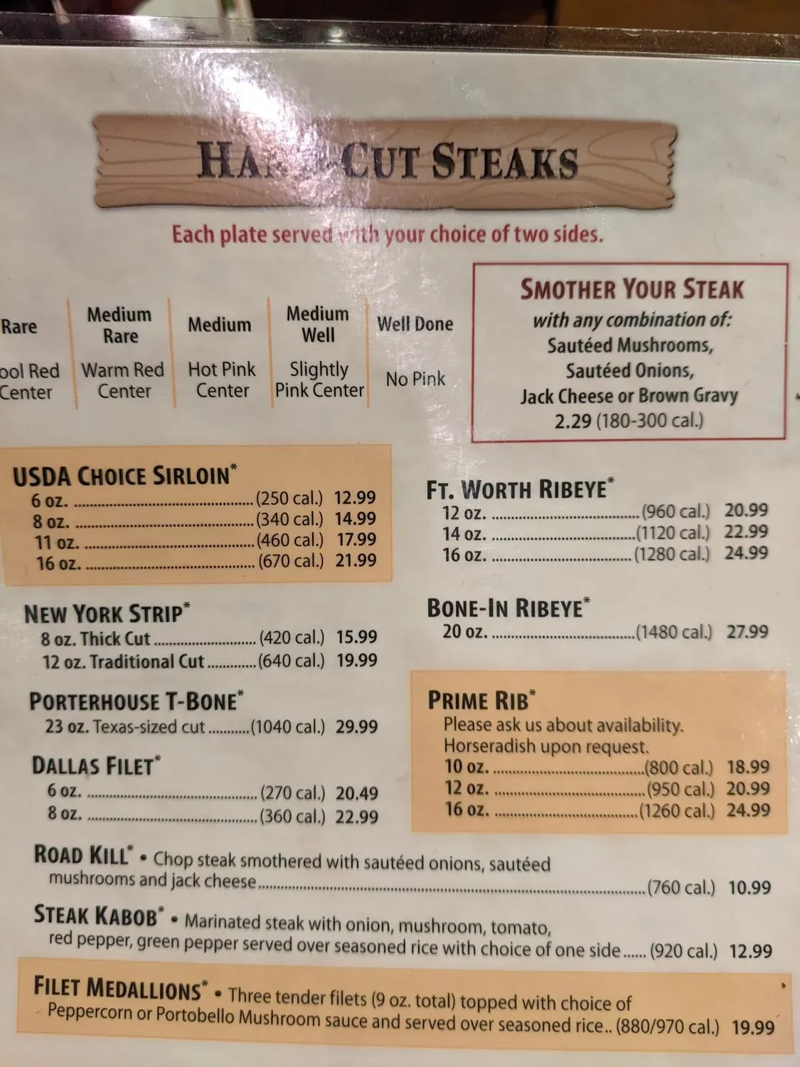 Texas Roadhouse Menu - Updated November 2025