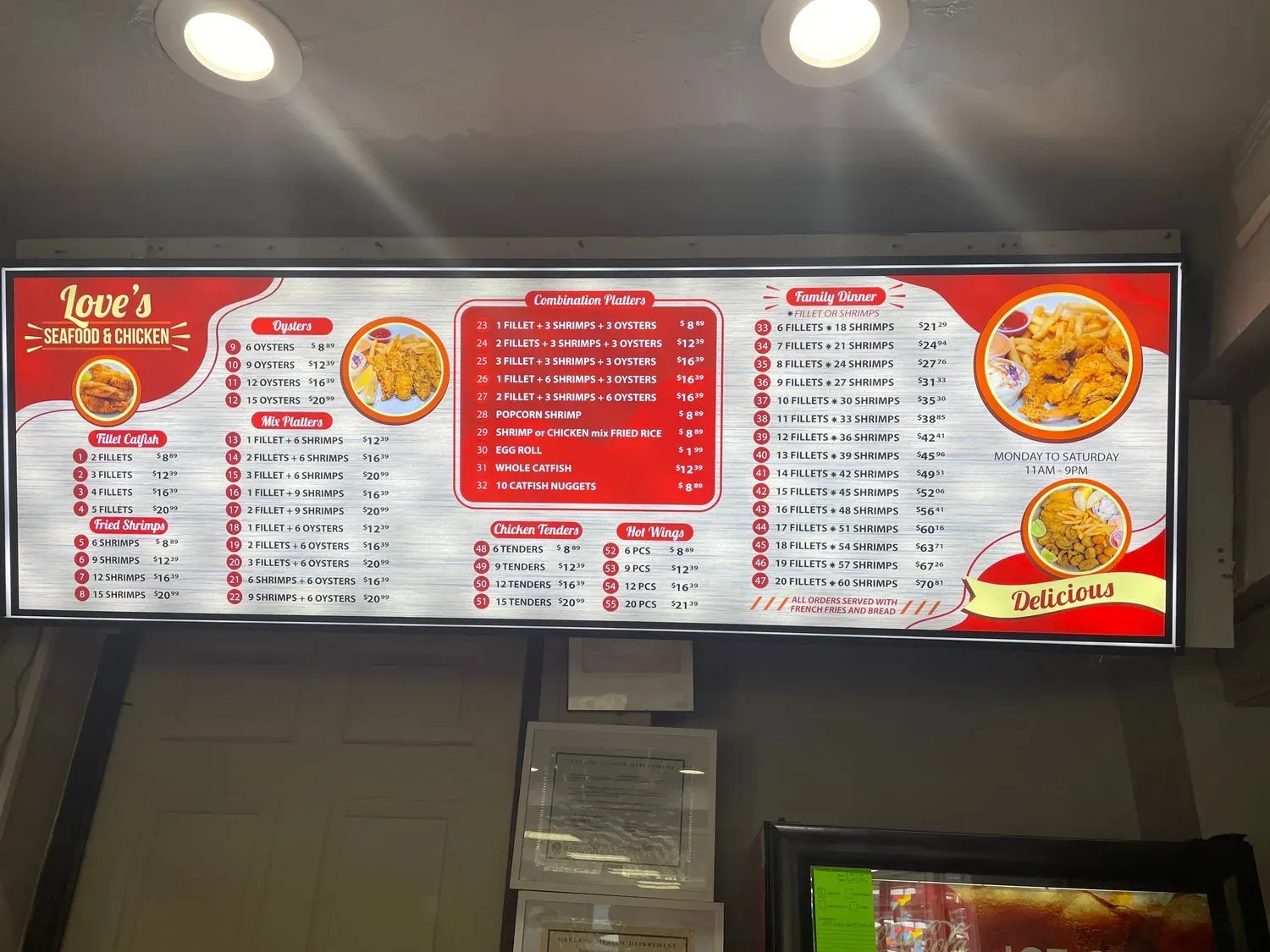 Love's Seafood & Chicken Menu - Updated November 2025