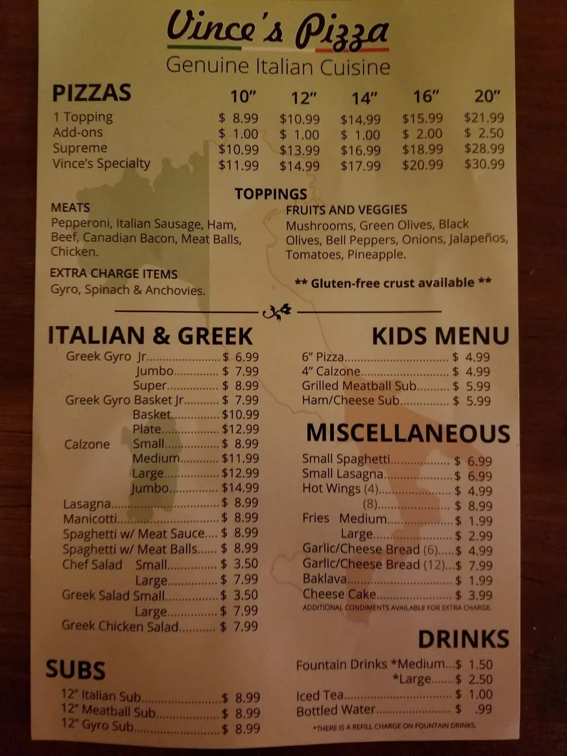 Menu 2