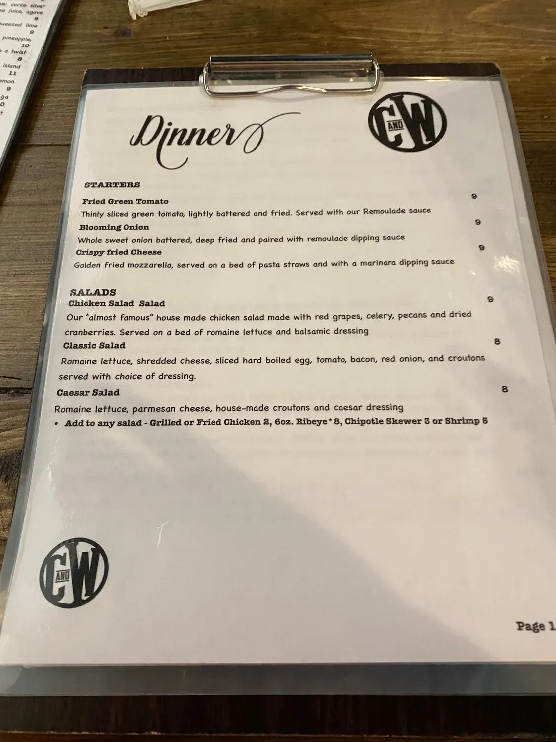 Menu 1