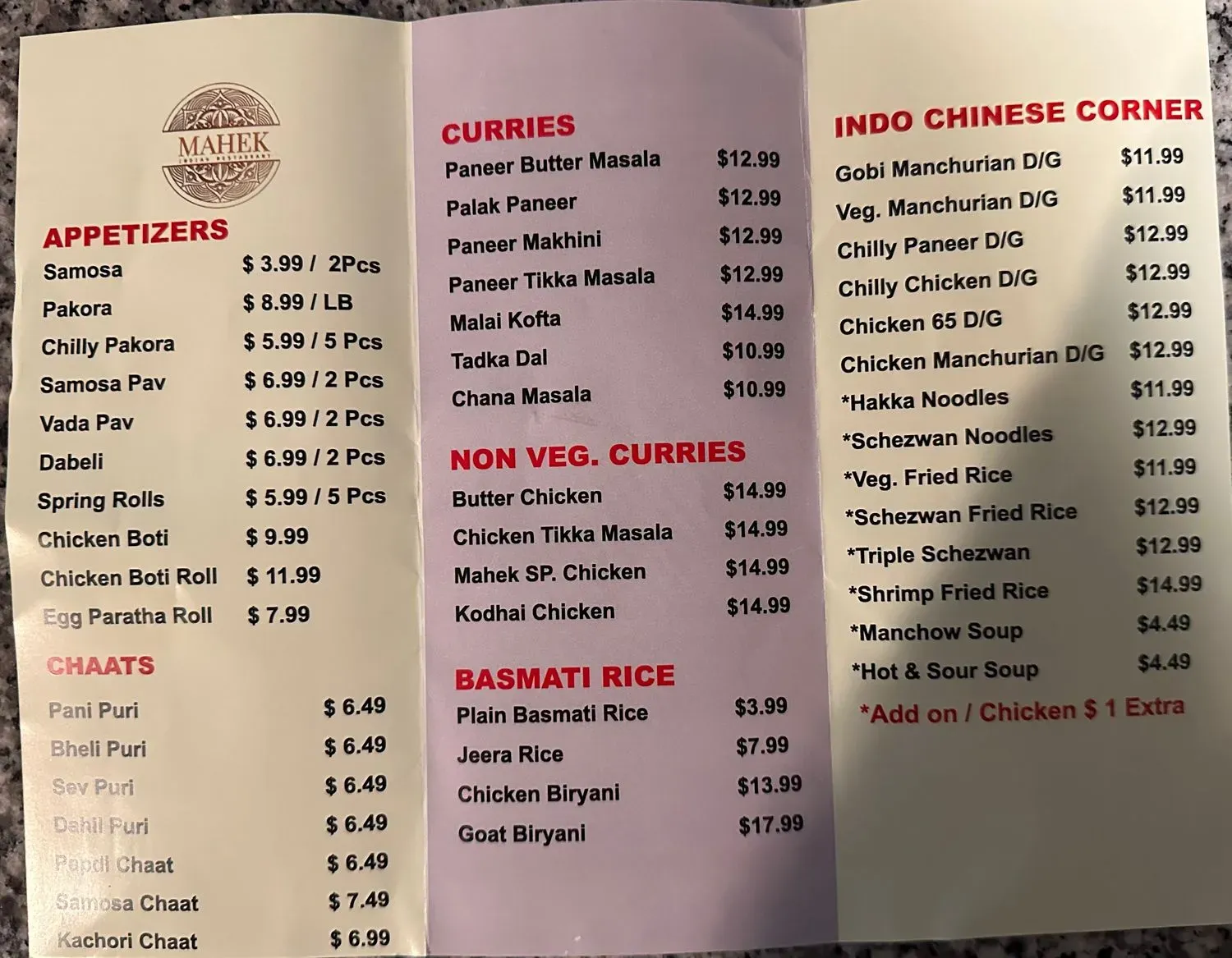 Menu 1