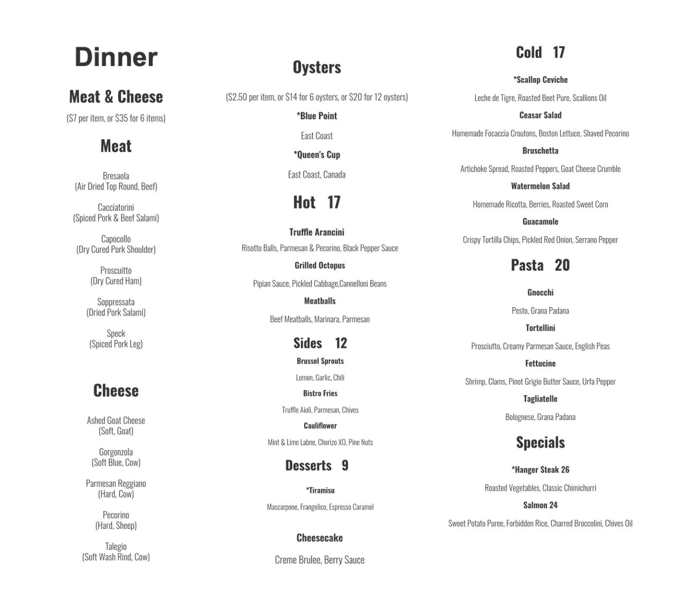 Menu 1