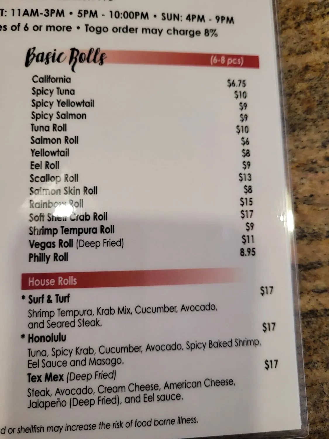 Menu 5