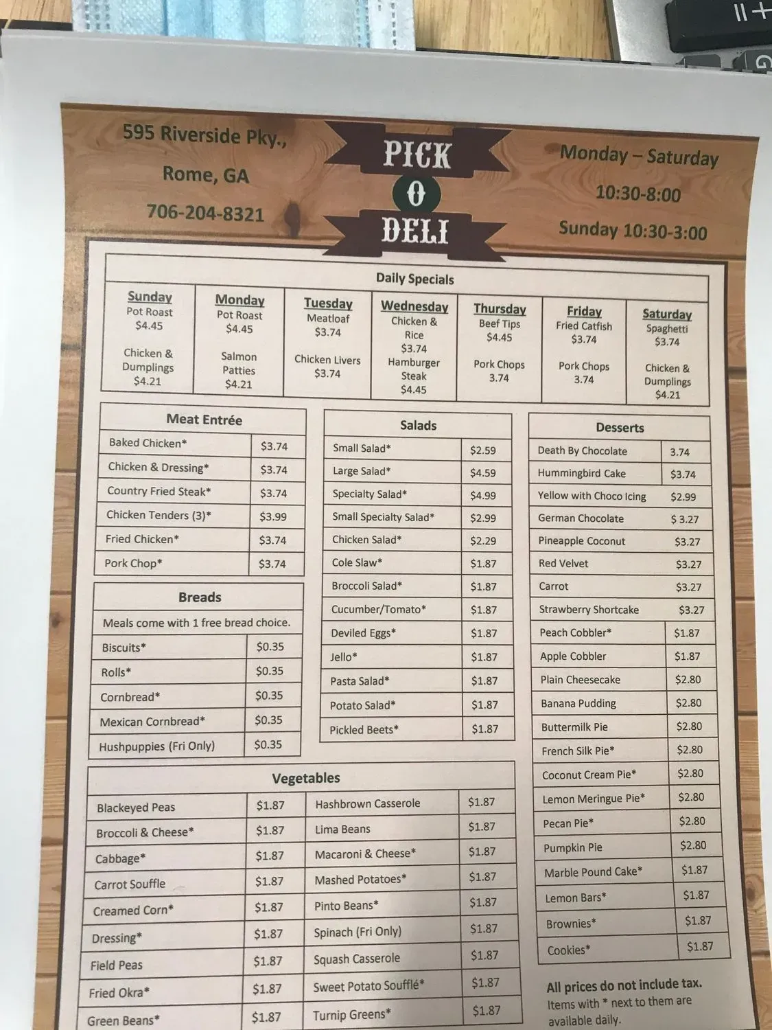 Menu 1