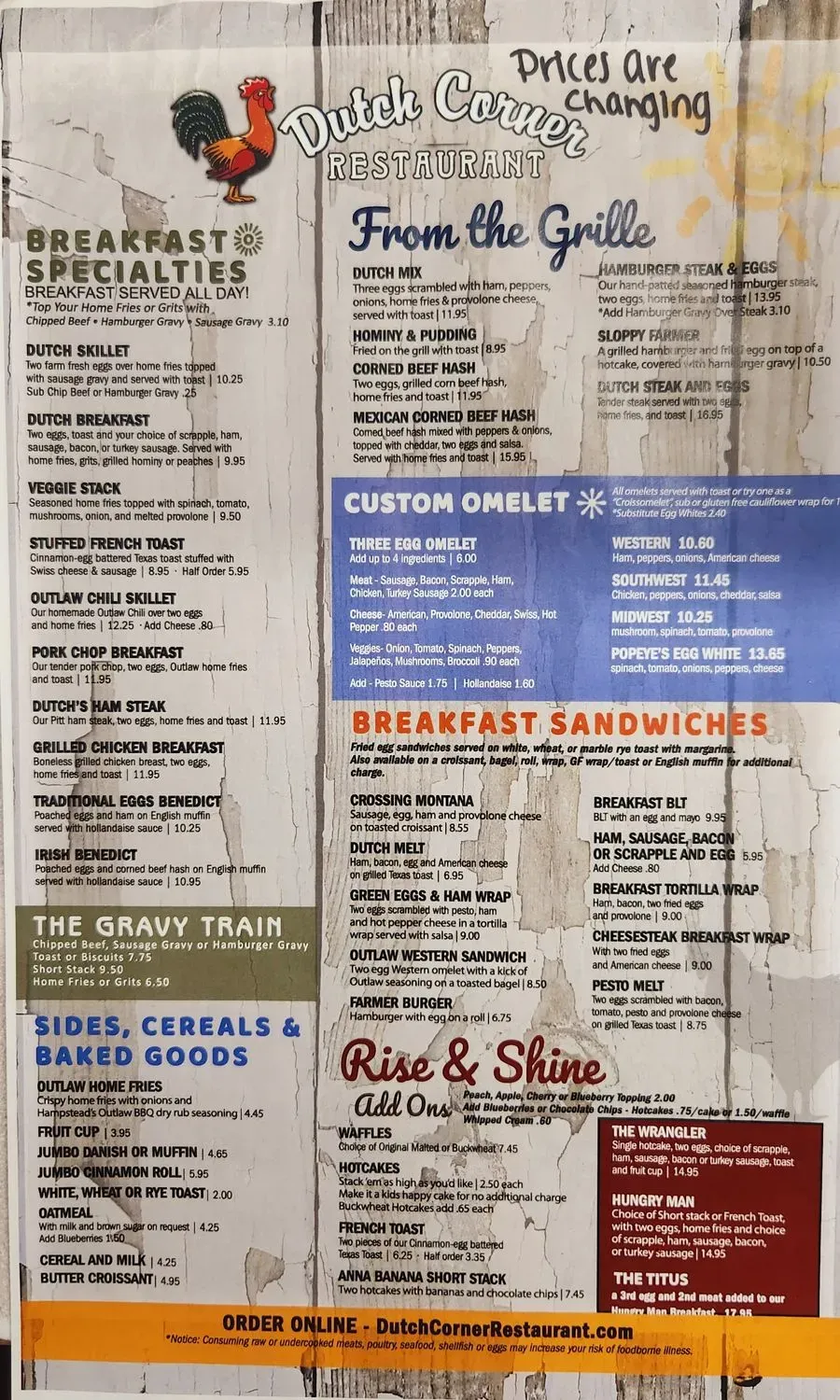Dutch Corner Restaurant Menu - Updated November 2025