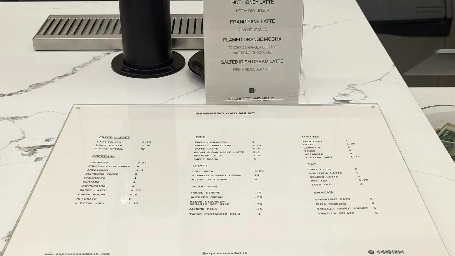 ESPRESSO AND MILK Menu - Updated October 2025