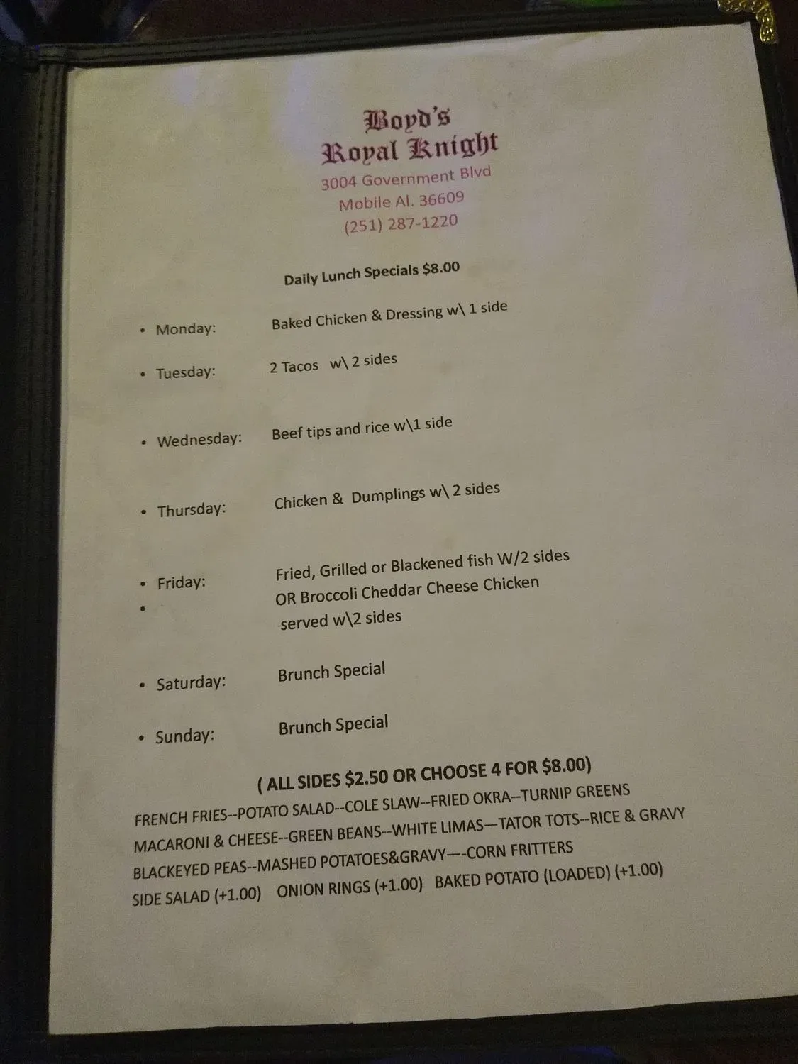 Menu 4