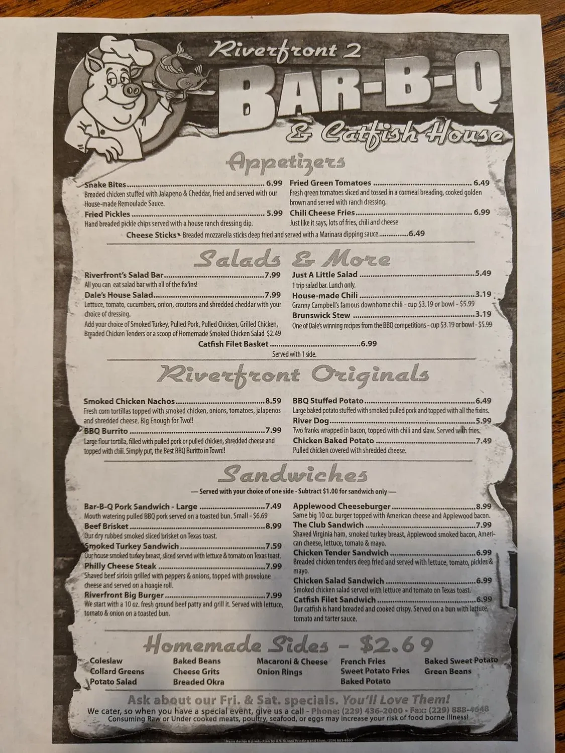 Riverfront Bar-B-Q & Catfish House Menu - Updated November 2025