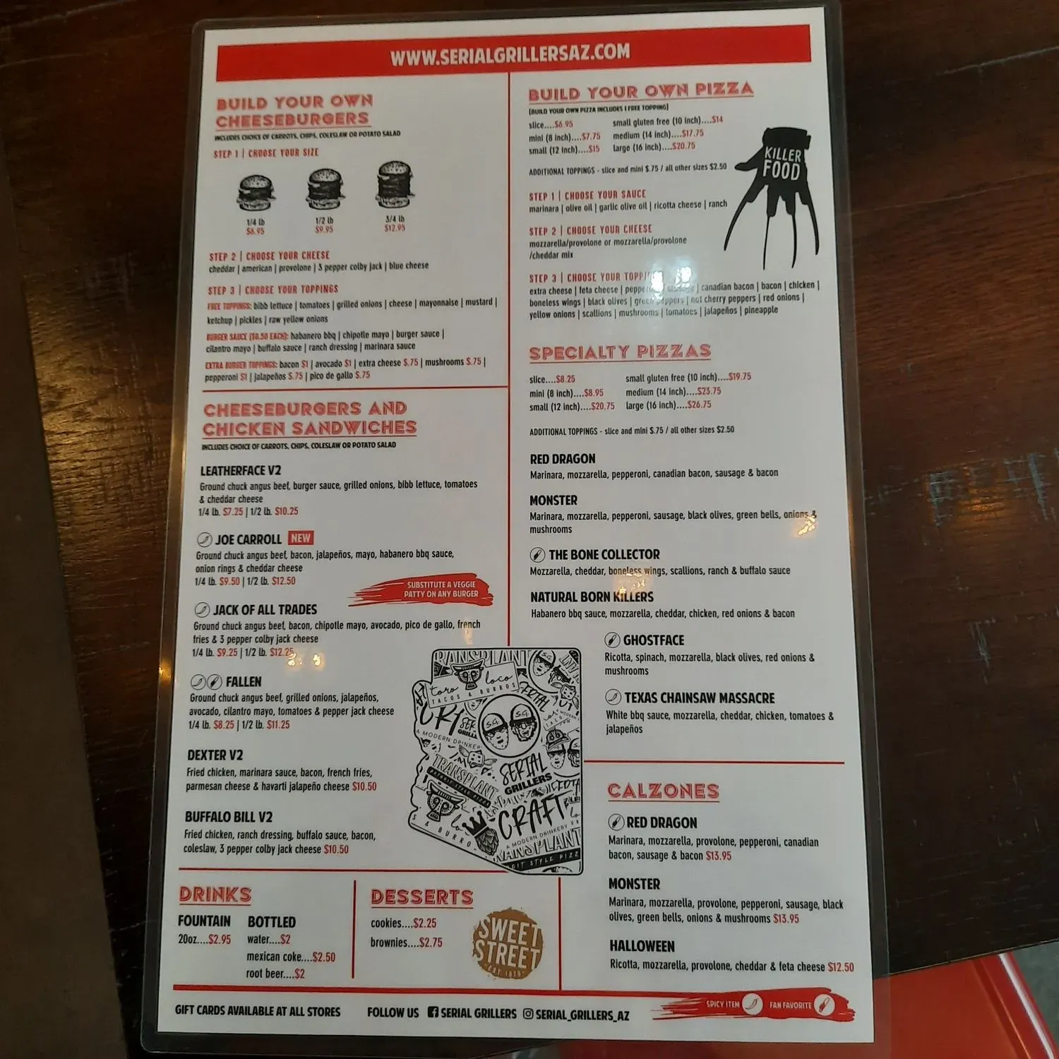 Serial Grillers Menu - Updated November 2025