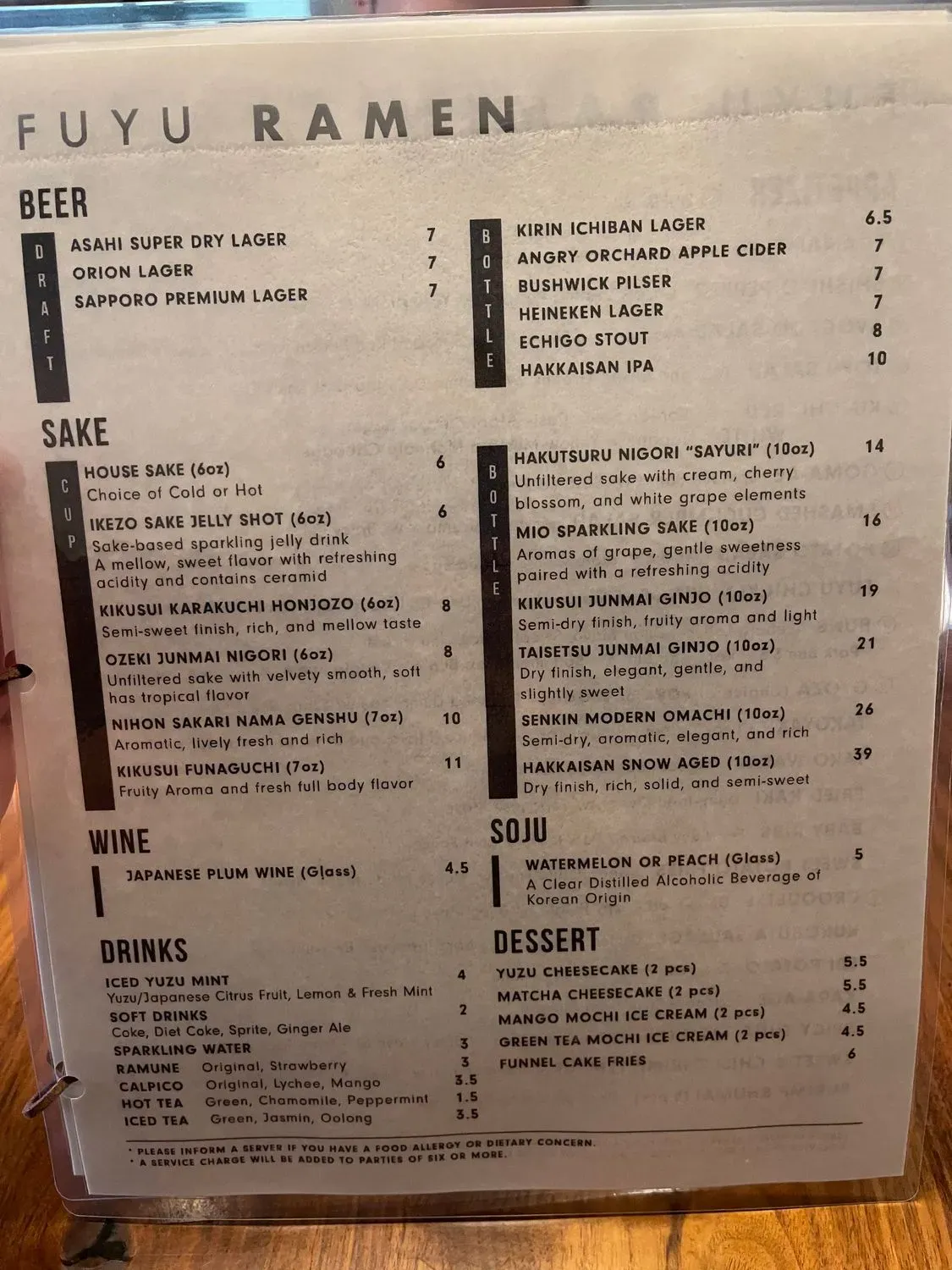 Menu 6