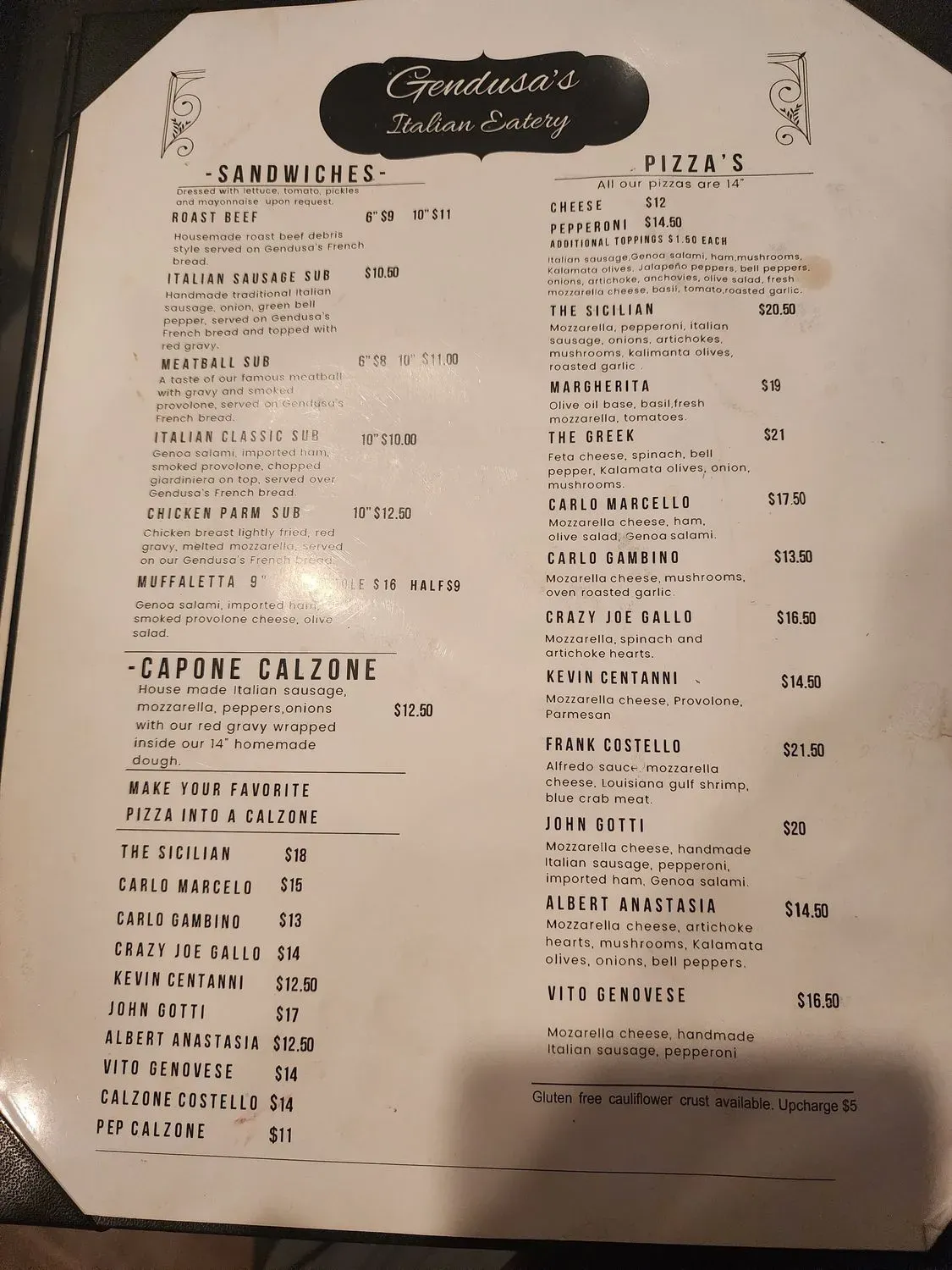 Menu 1