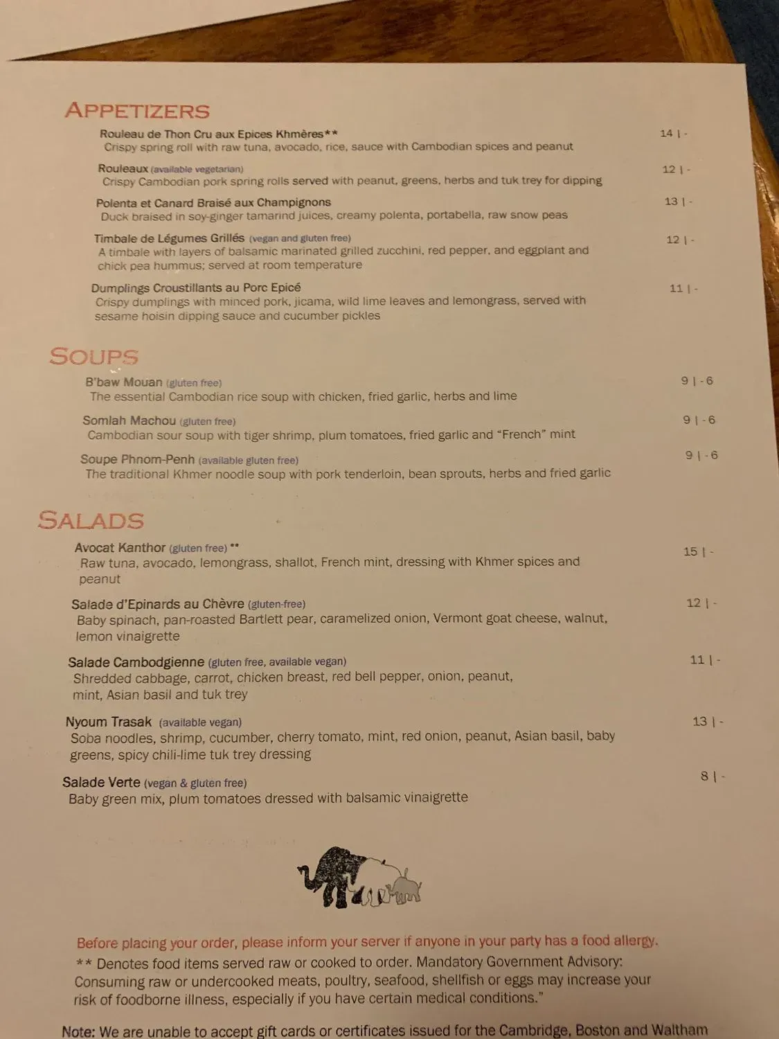 Menu 5