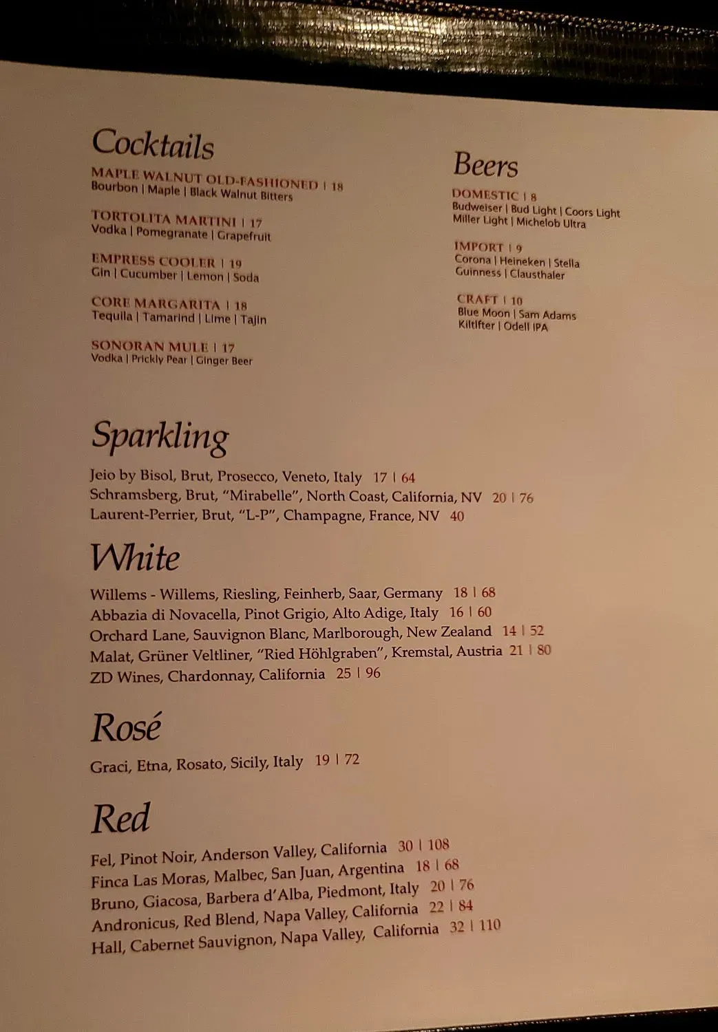 Menu 5