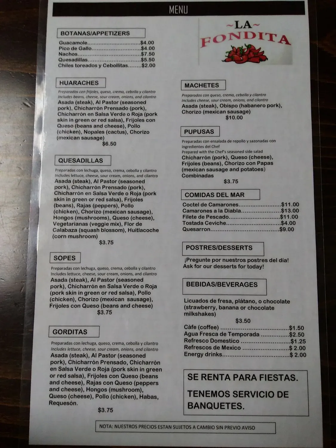 Menu 1