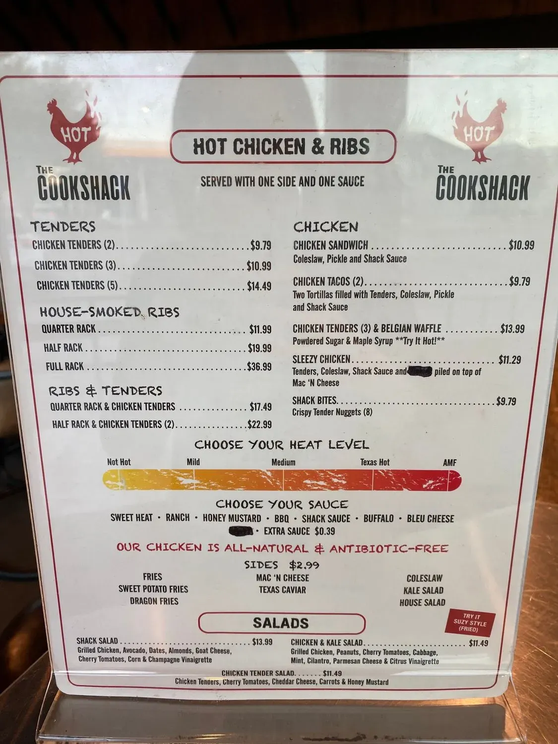 The Cookshack Menu - Updated November 2025