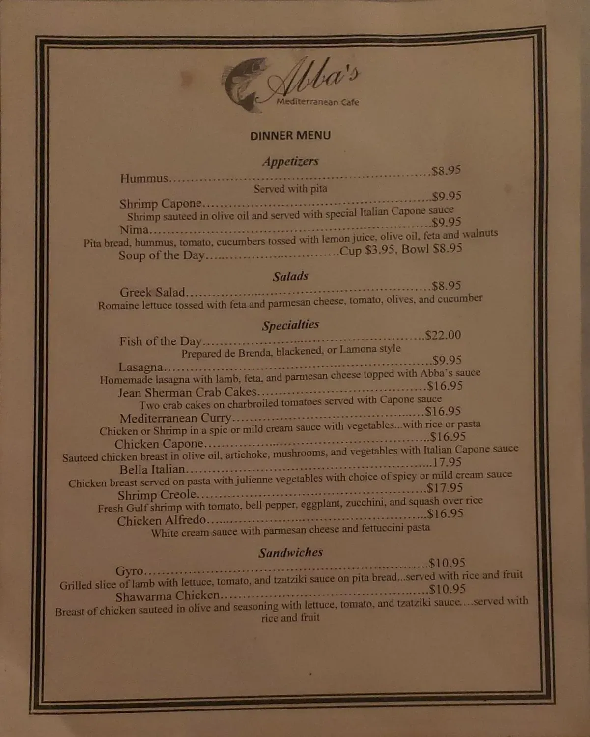 Menu 1