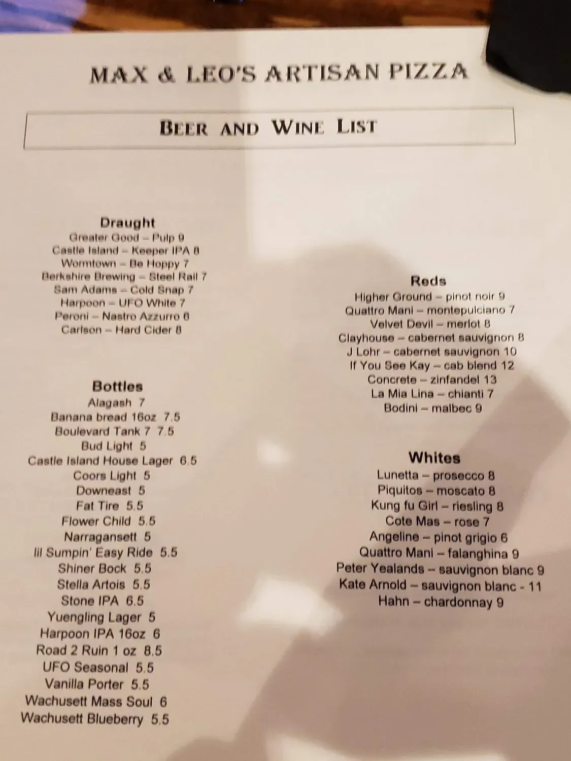 Menu 1