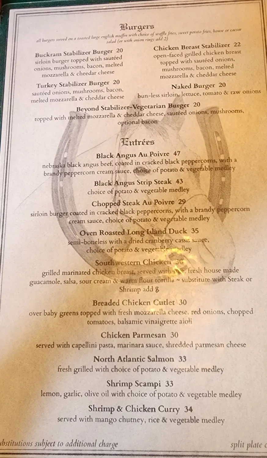 Buckram Stables Cafe Menu - Updated November 2025