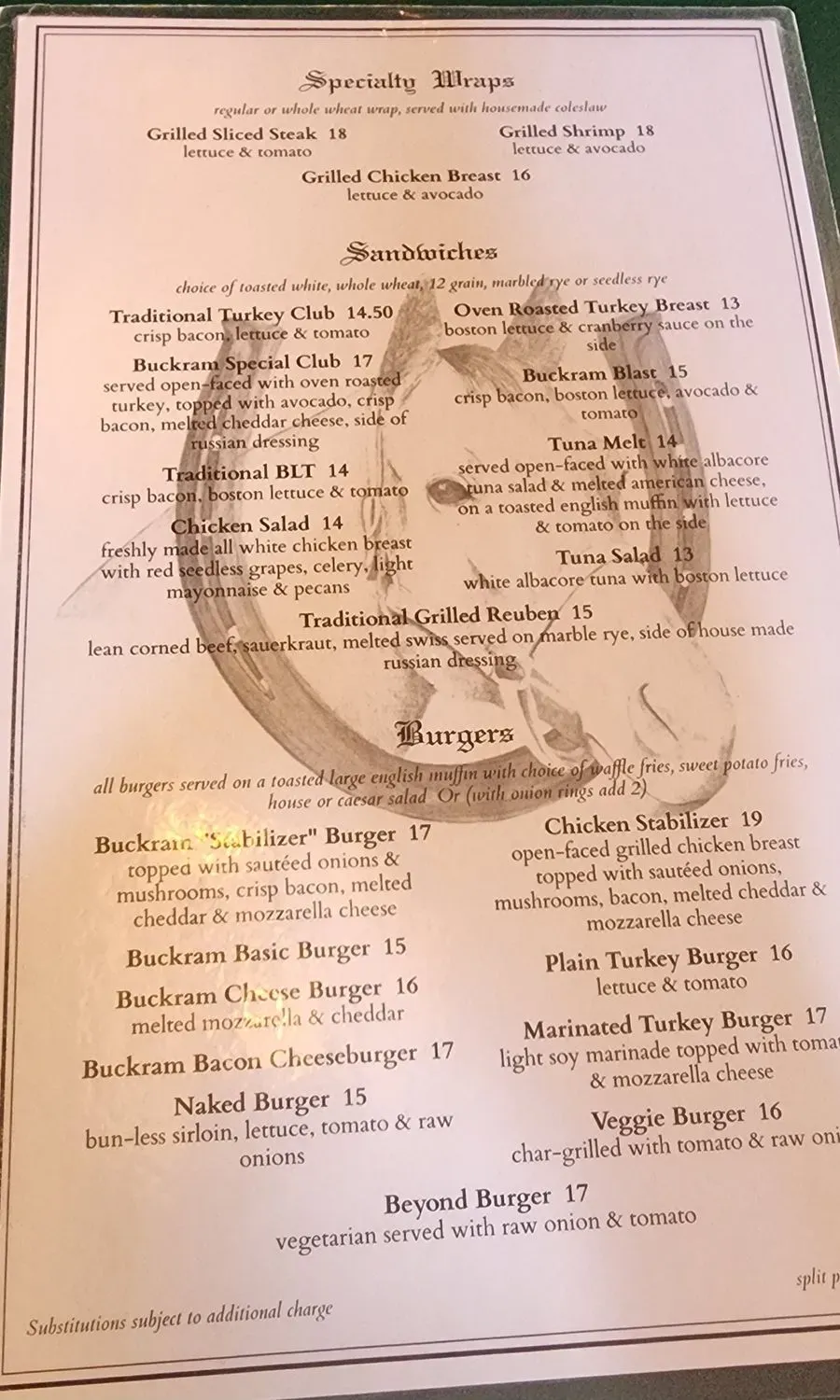 Buckram Stables Cafe Menu - Updated November 2025