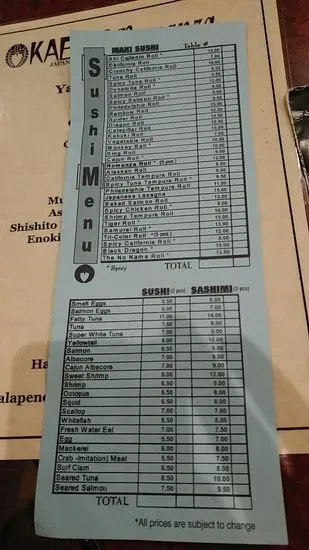 Menu 5