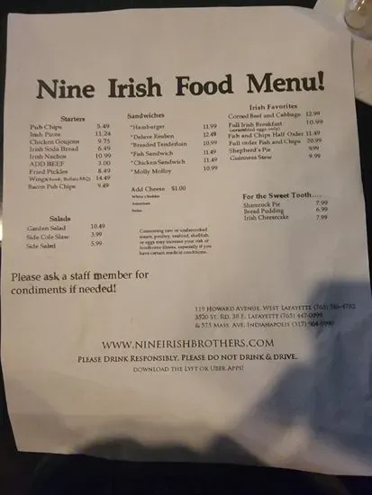 Menu 1