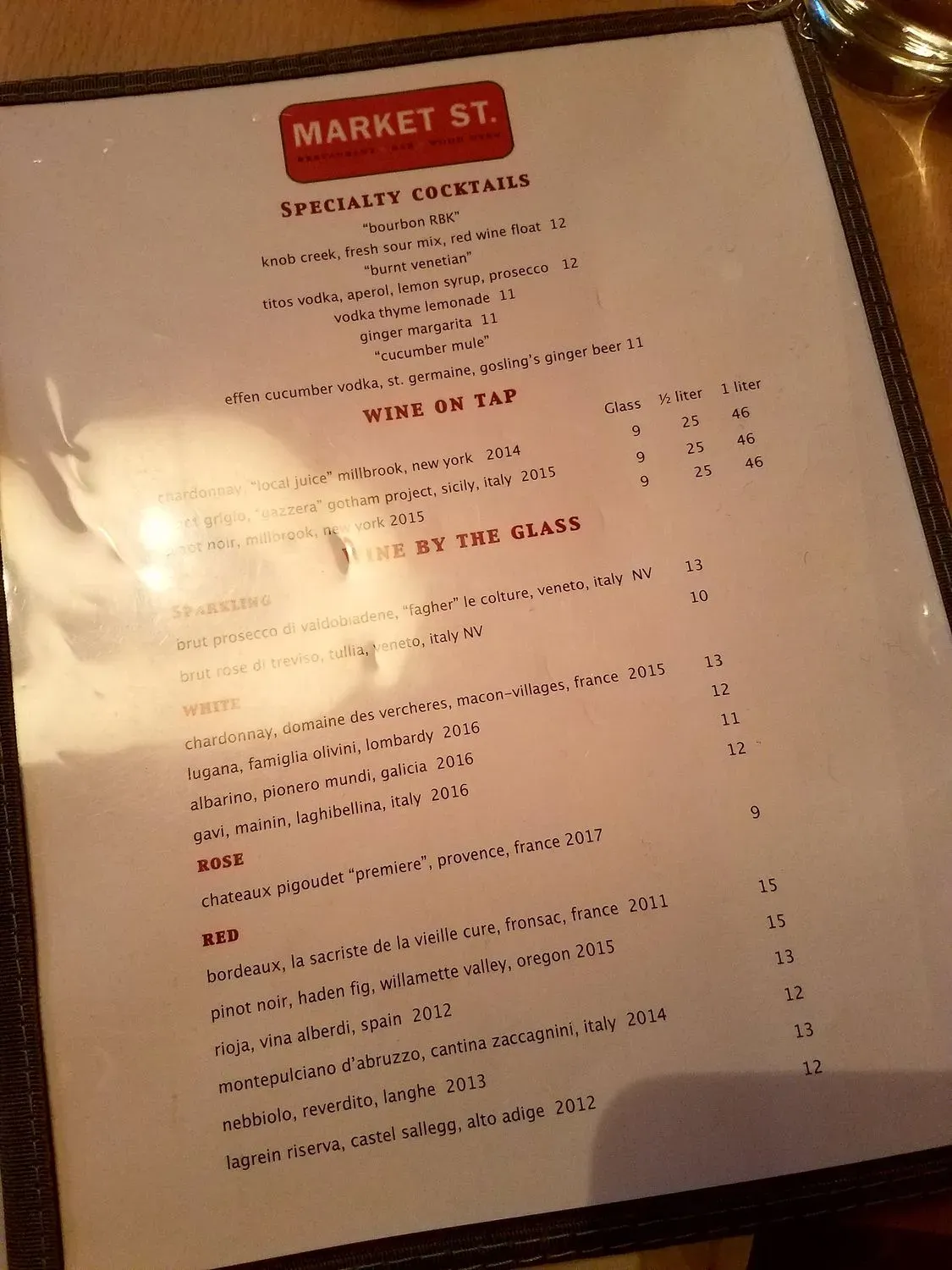 Market St Menu - Updated November 2025