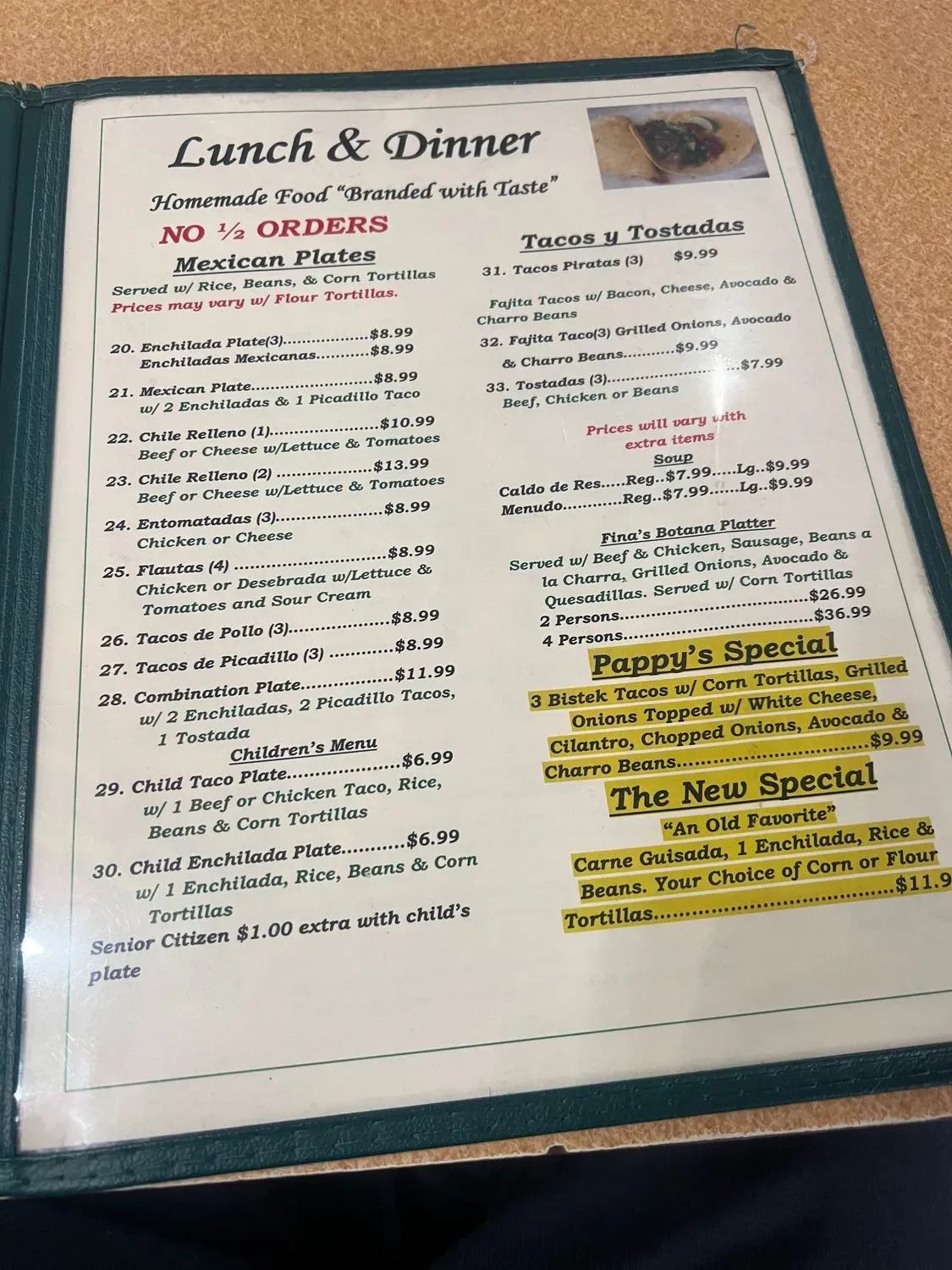 Menu 1