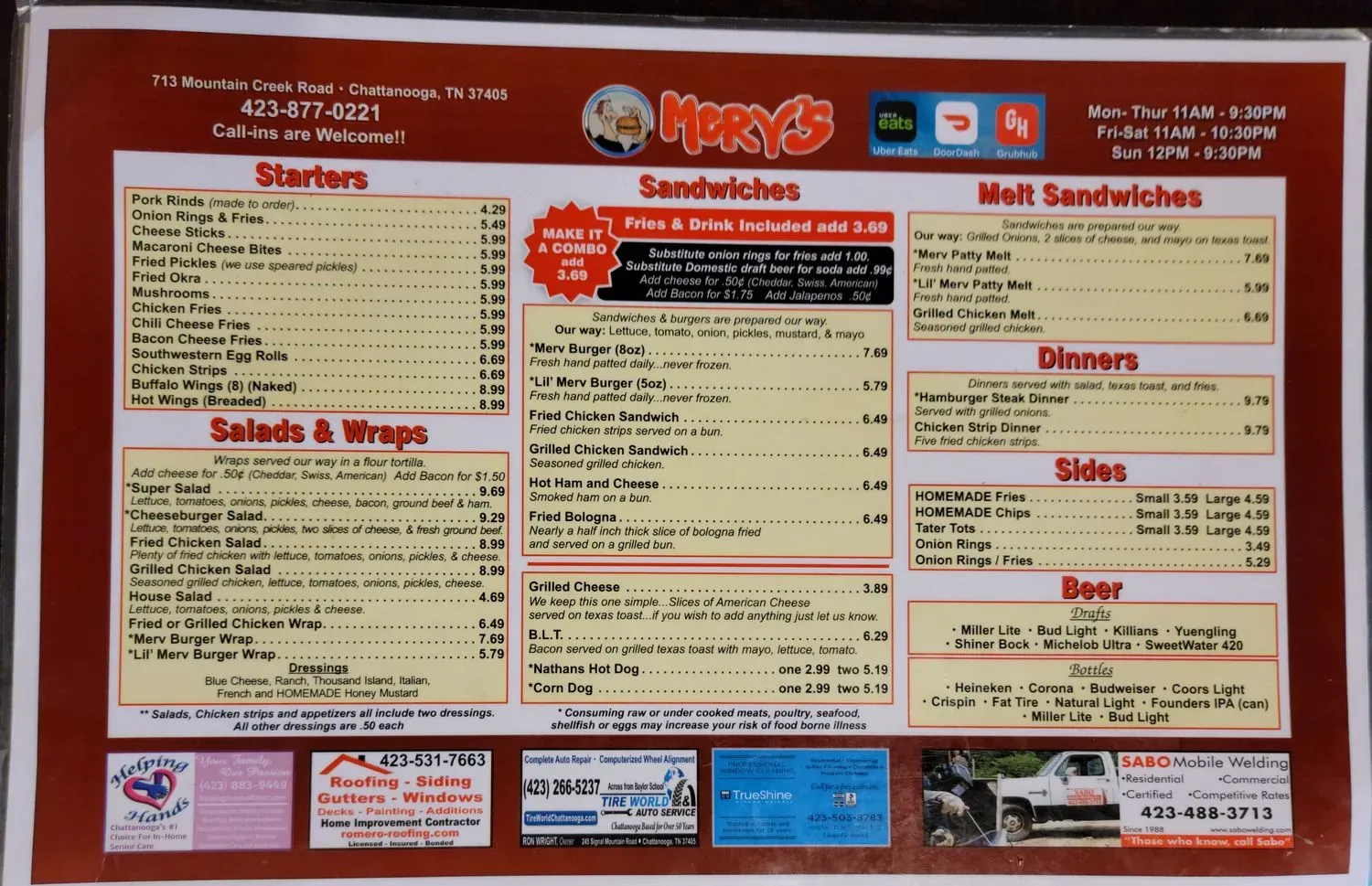 Menu 1