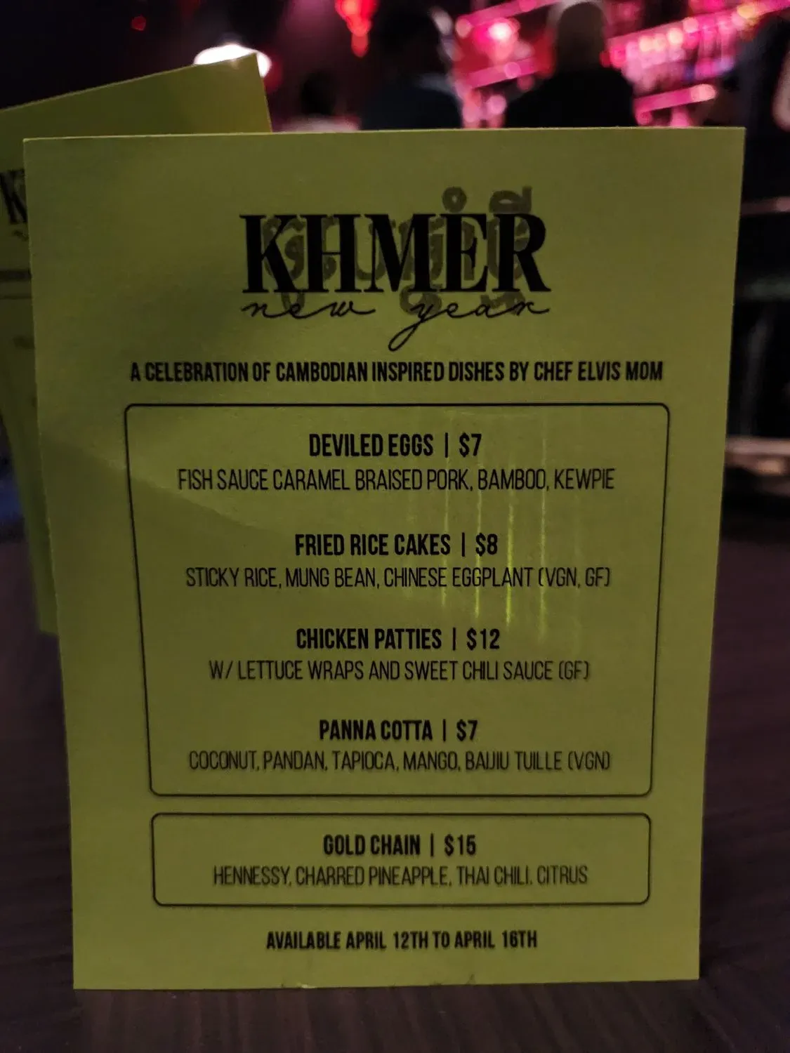 Menu 5