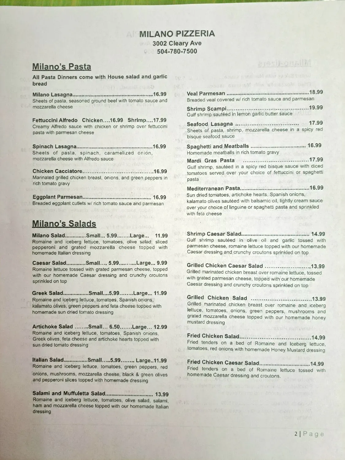 Menu 1