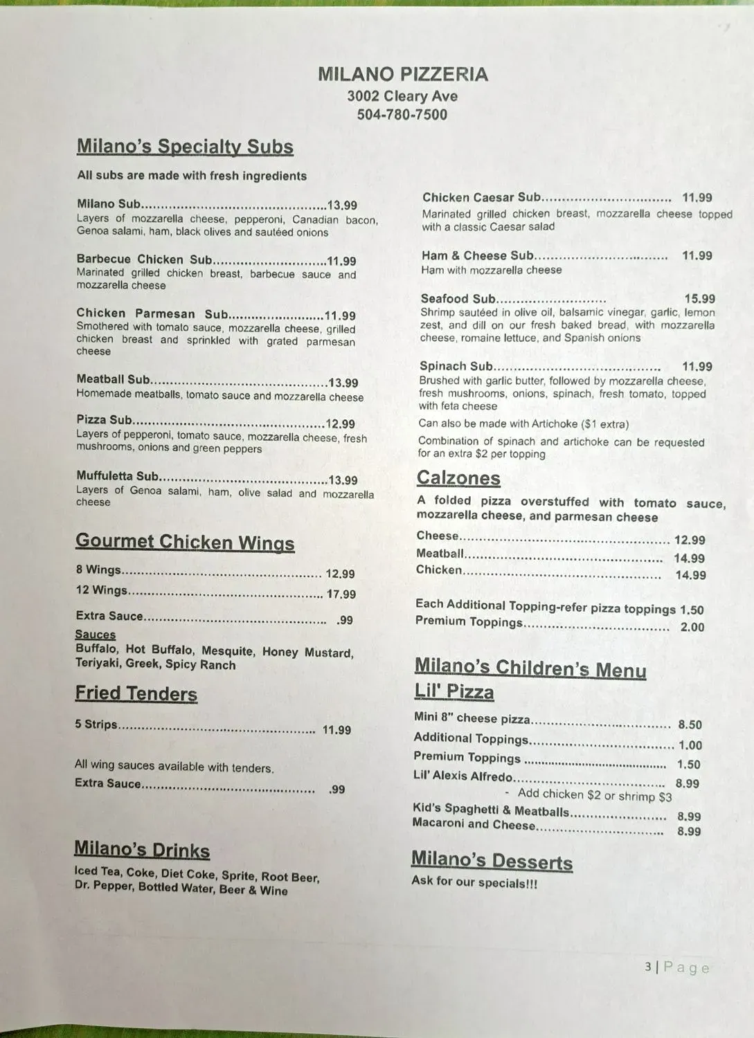 Menu 2