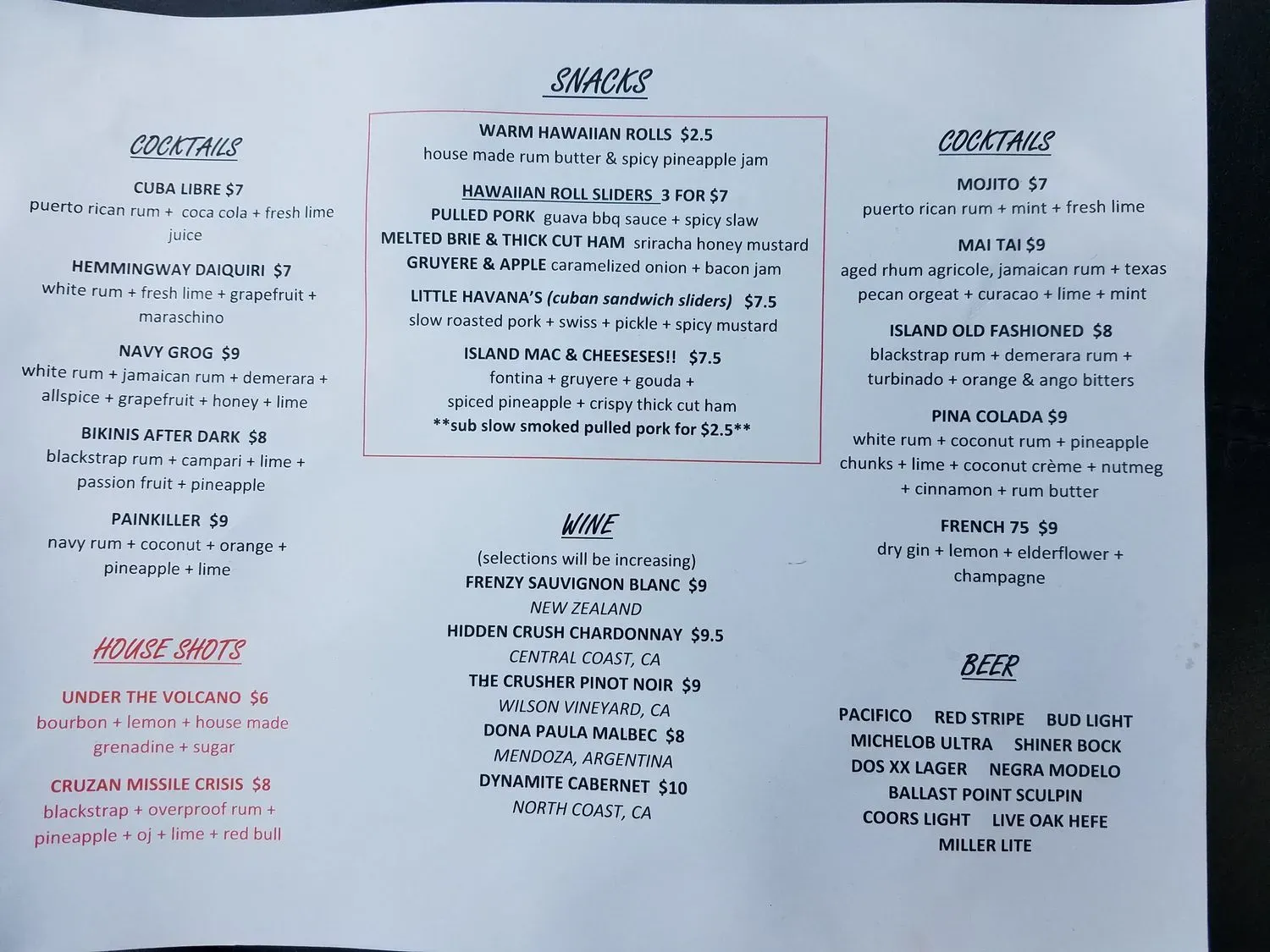 Menu 1