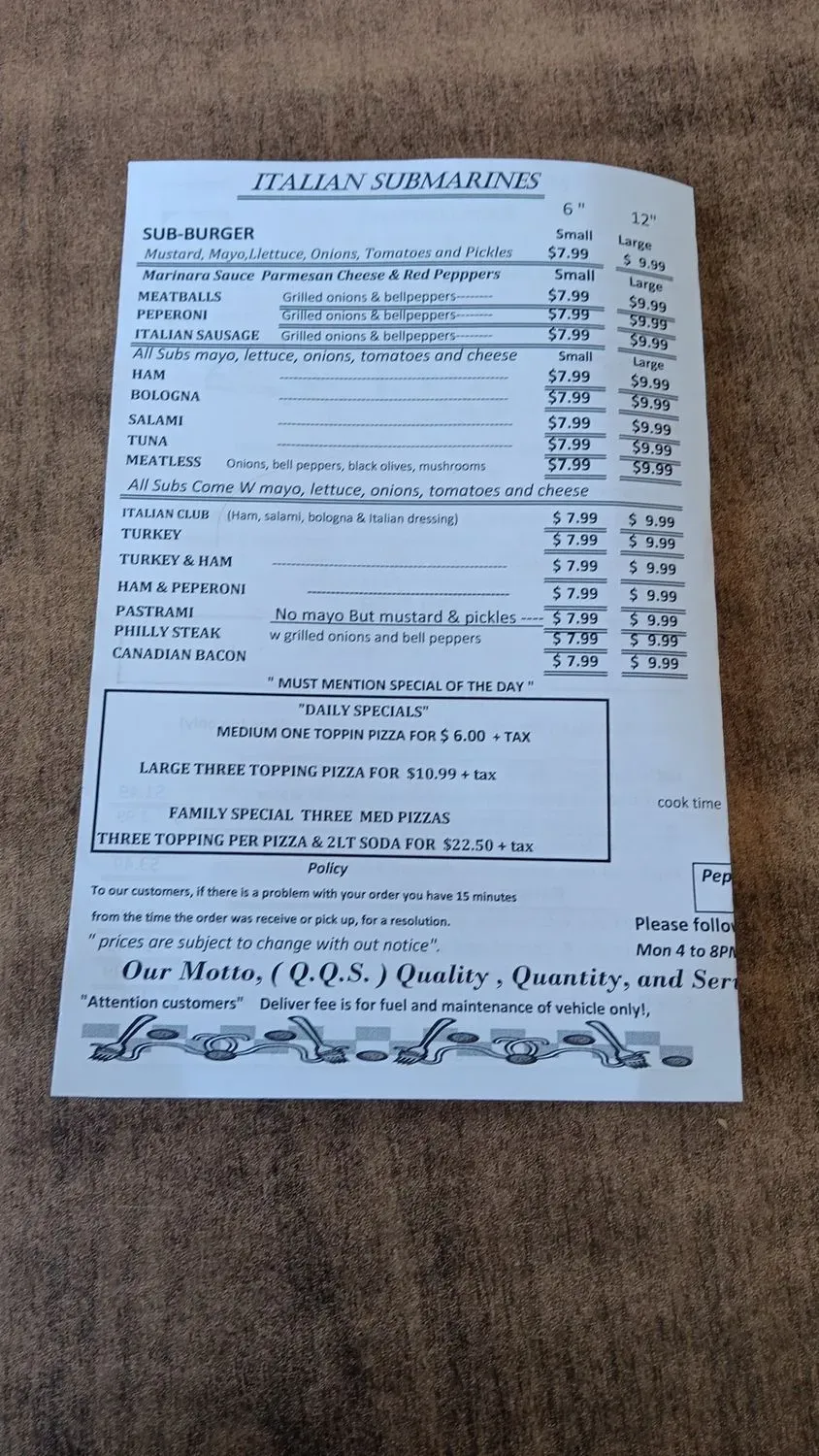 Menu 1