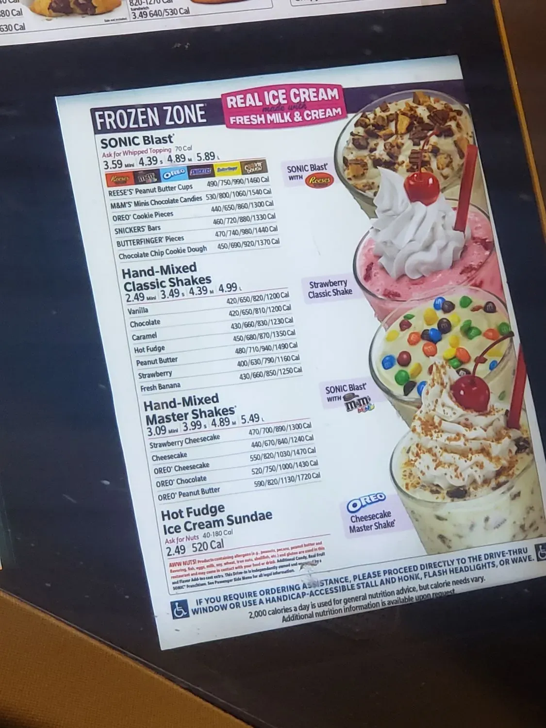 Sonic Drive-In Menu - Updated October 2025