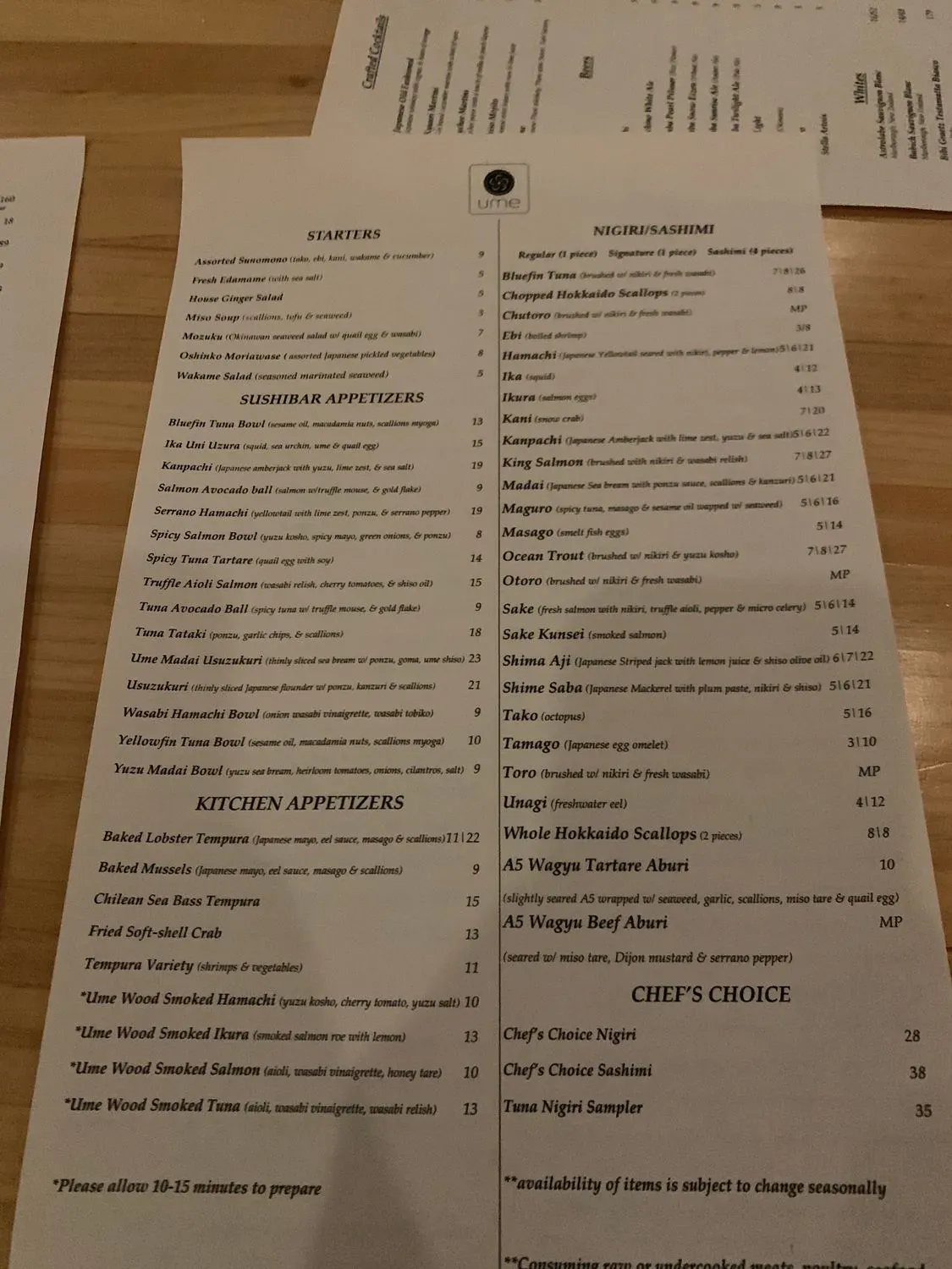 Menu 5